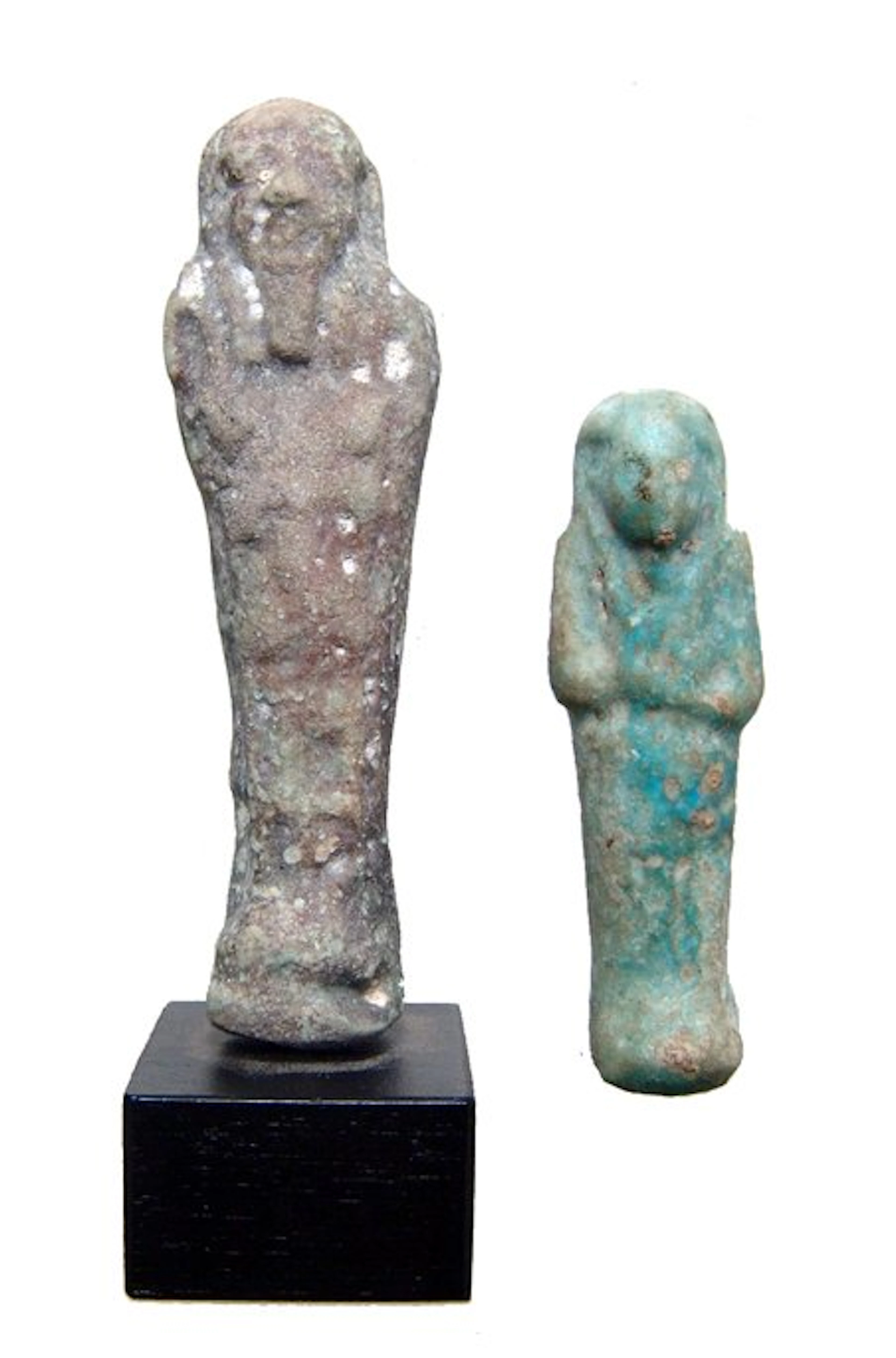 A lot of 2 Egyptian faience ushabtis