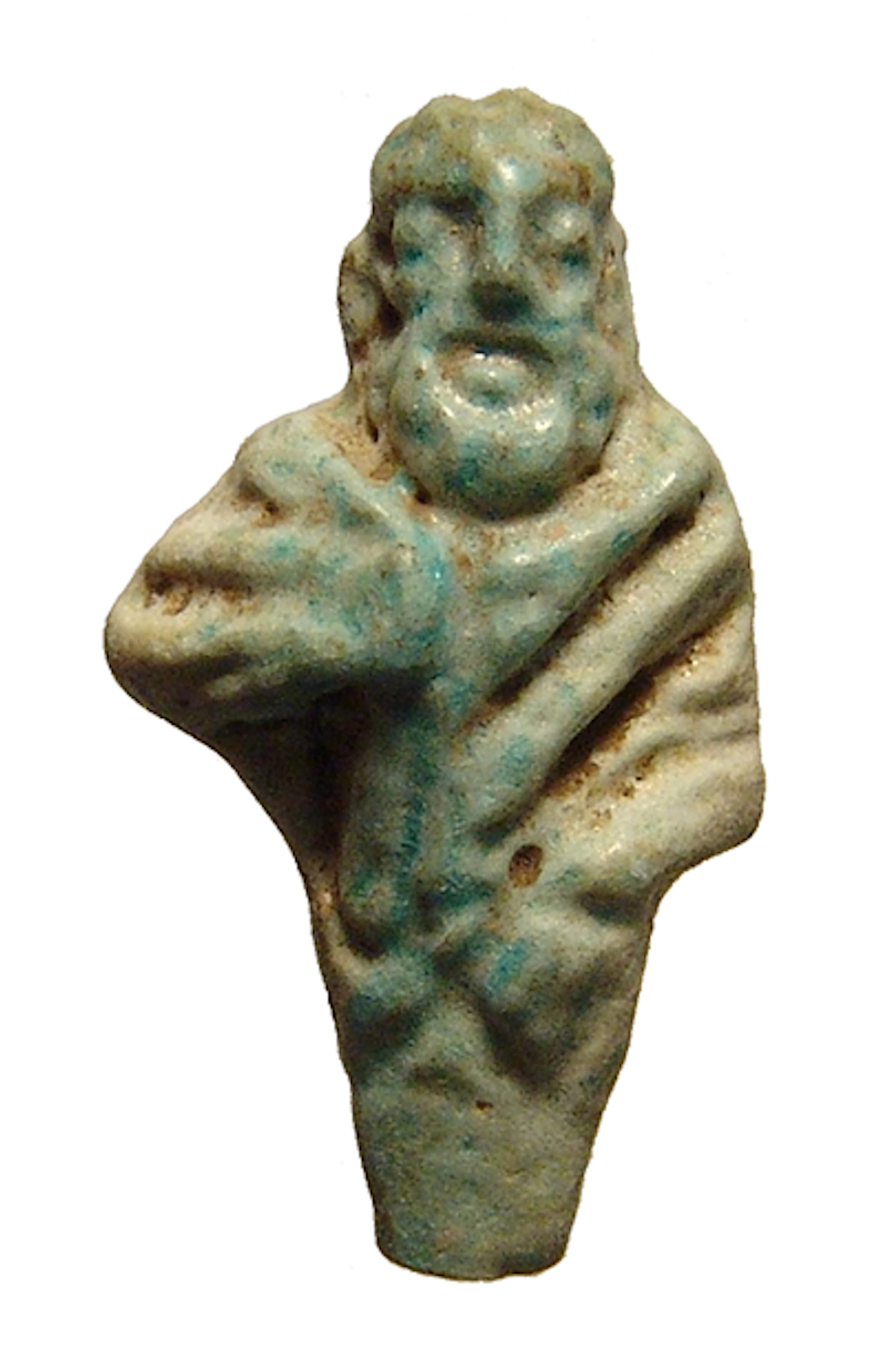 Egyptian faience amulet of bearded philosopher