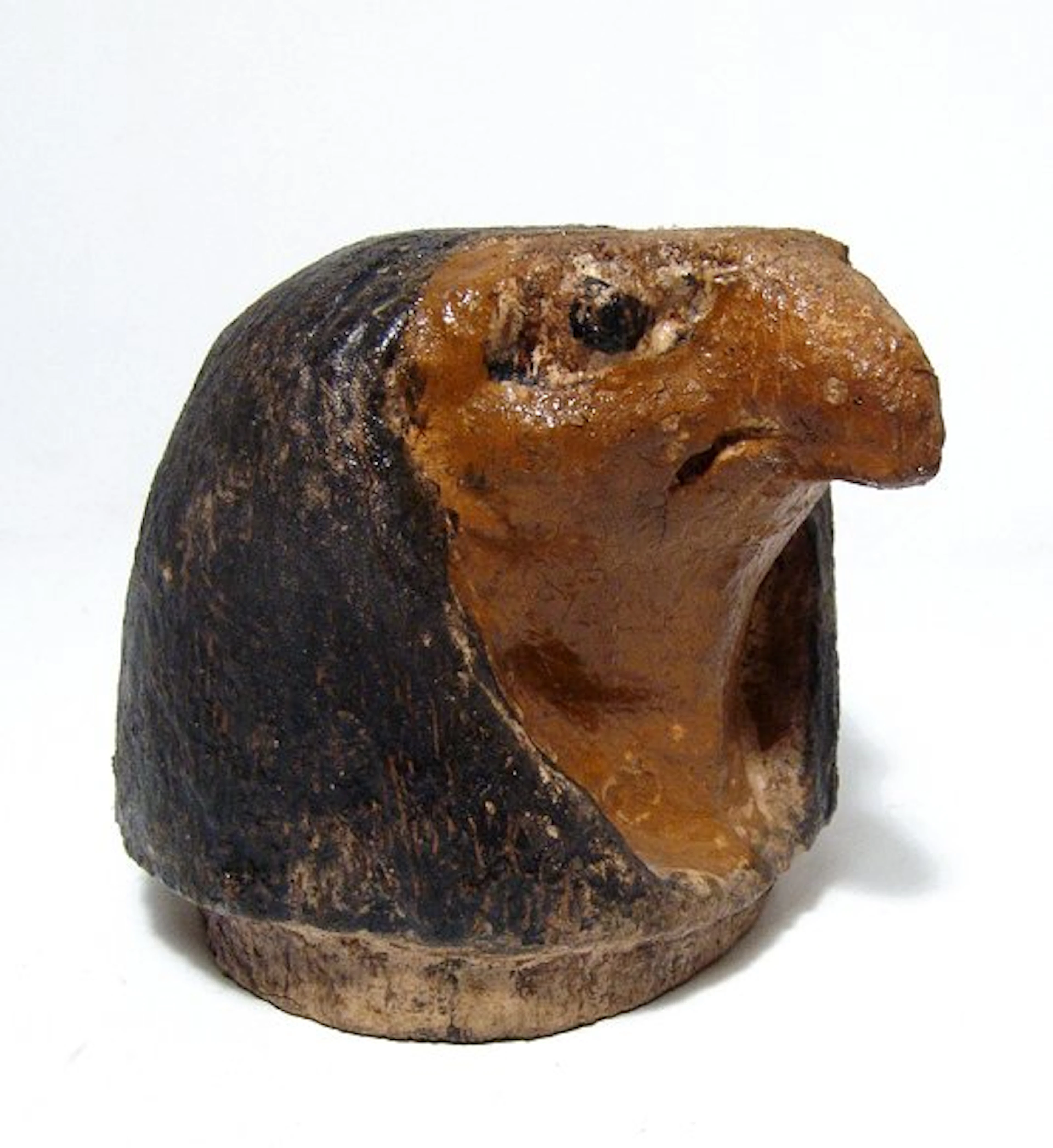 Egyptian wood lid for a canopic jar, Late Period