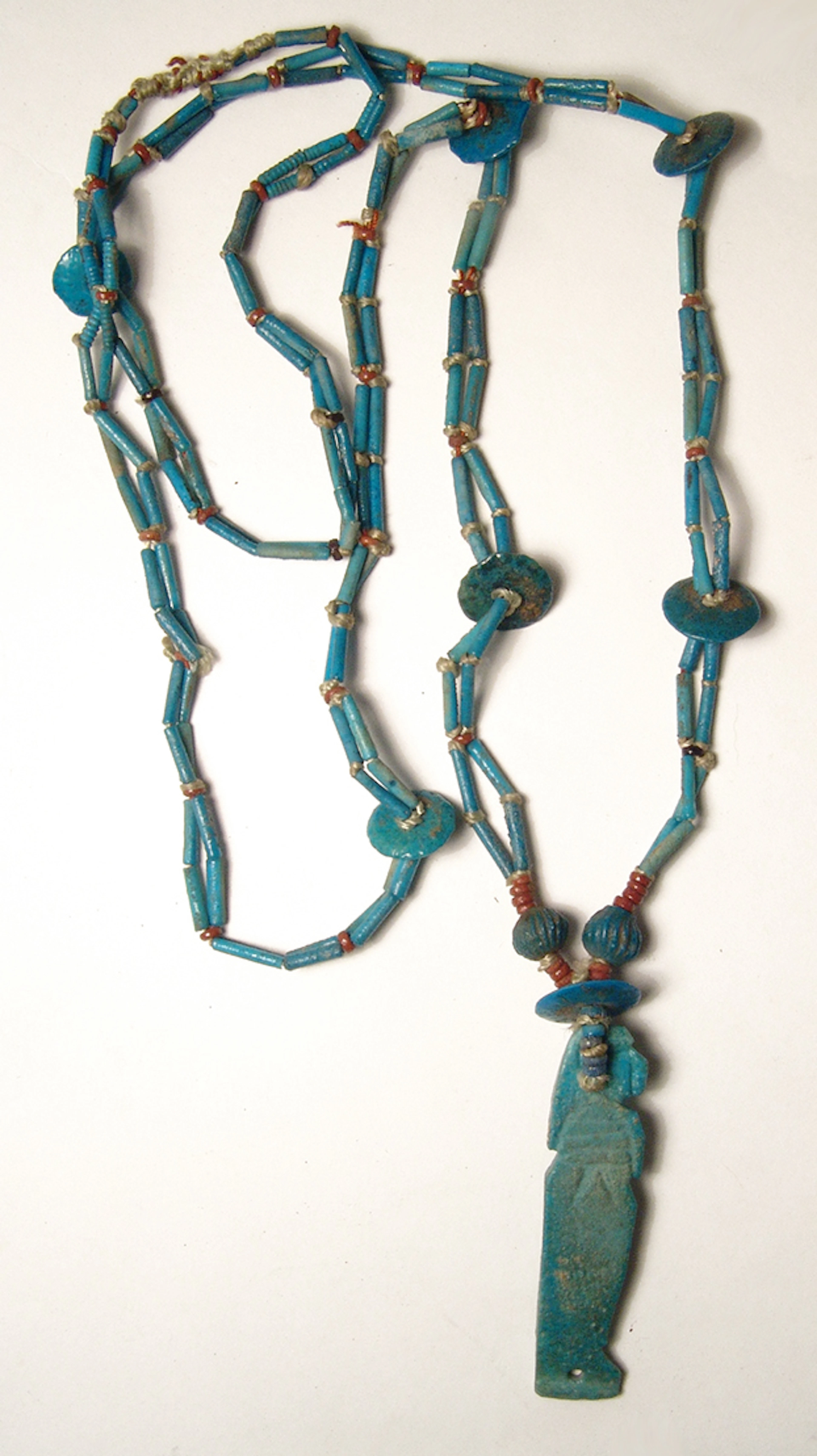 Lovely Egyptian turquoise beaded necklace, Imsety