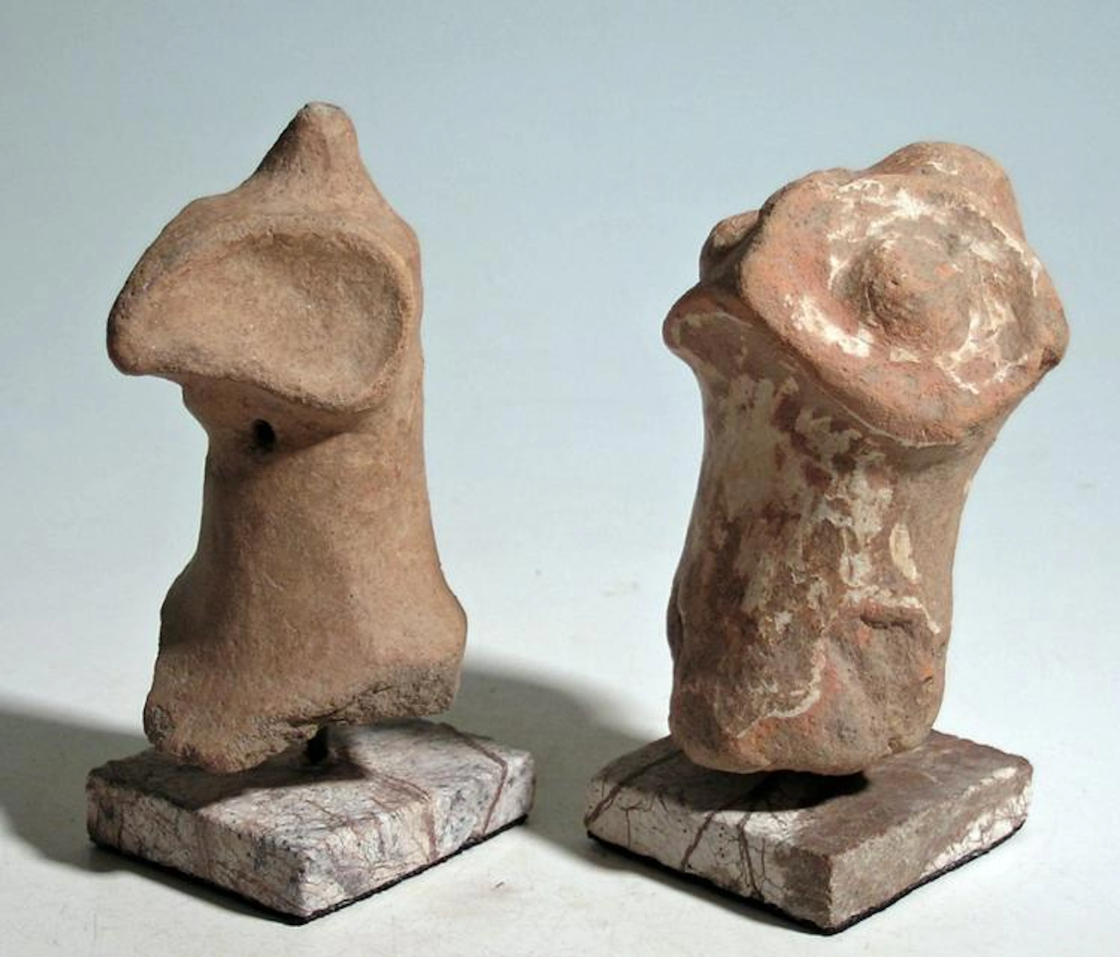 Pair of large Maya avian fragments, Roatan, Honduras