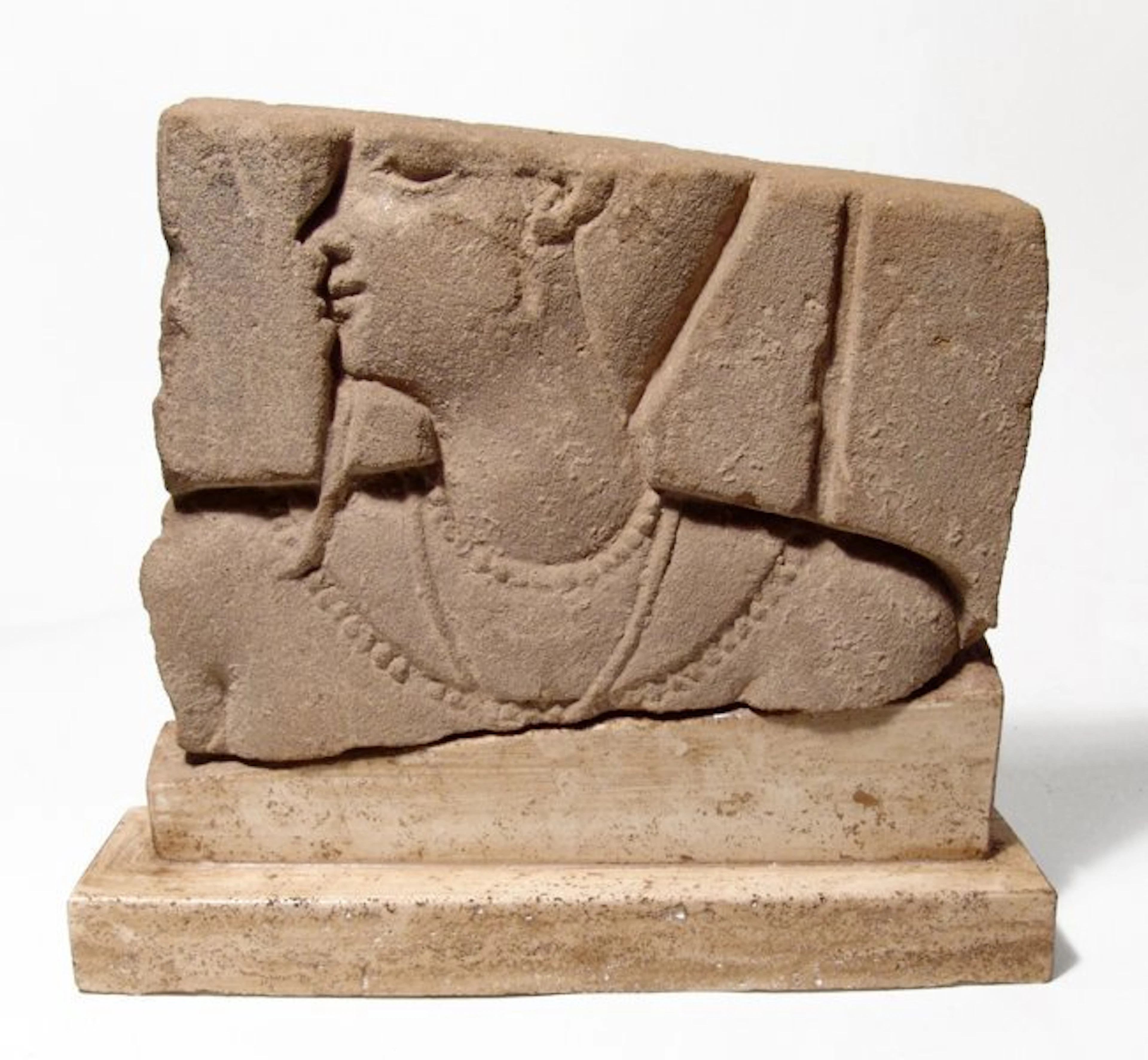 Egyptian sandstone relief depicting a pharaoh,Ptolemaic