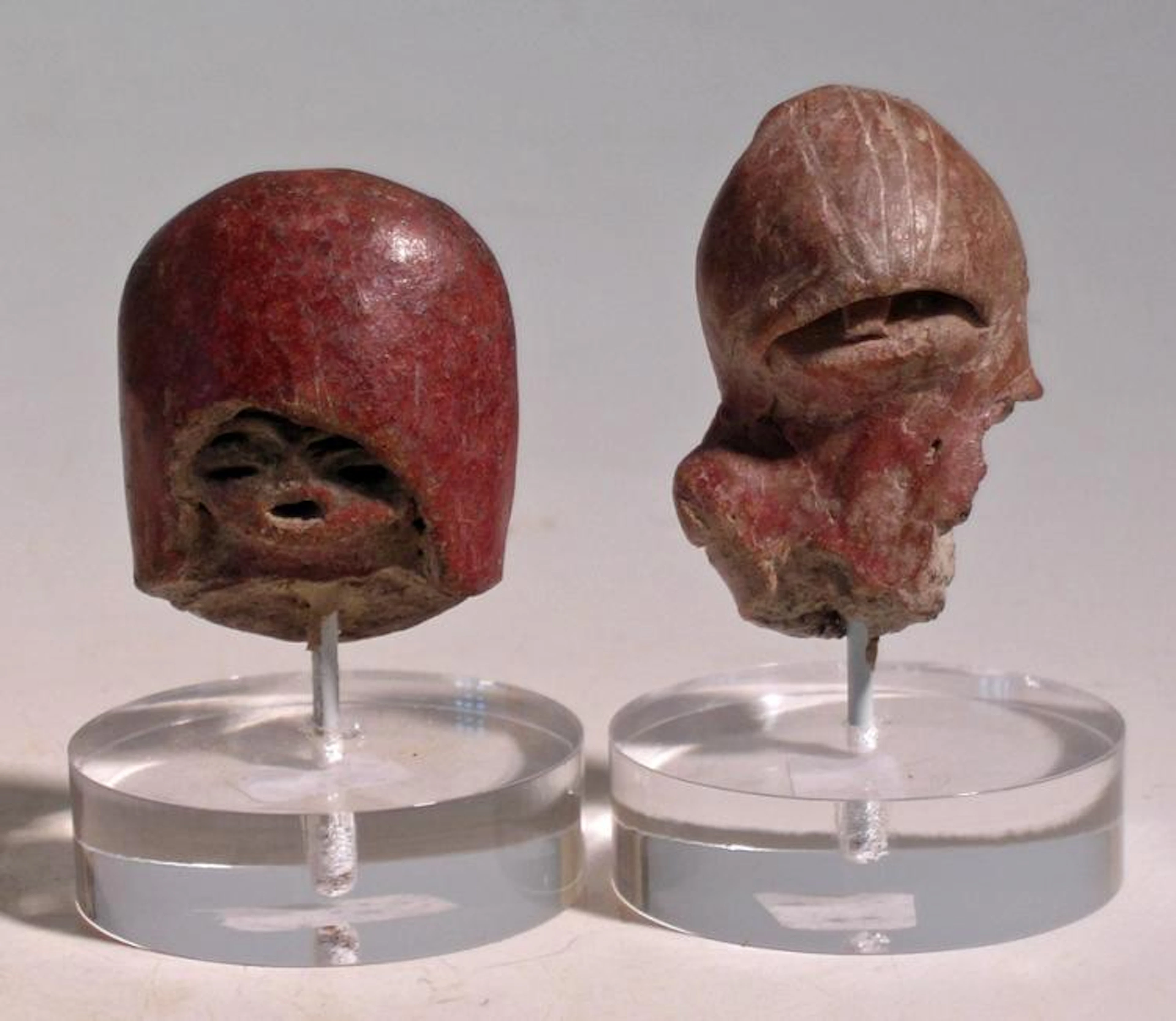 A pair of fine Valdivia 'Venus' heads from Ecuador