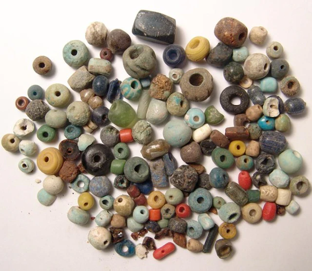 A mixed group of Egyptian glass and faience beads