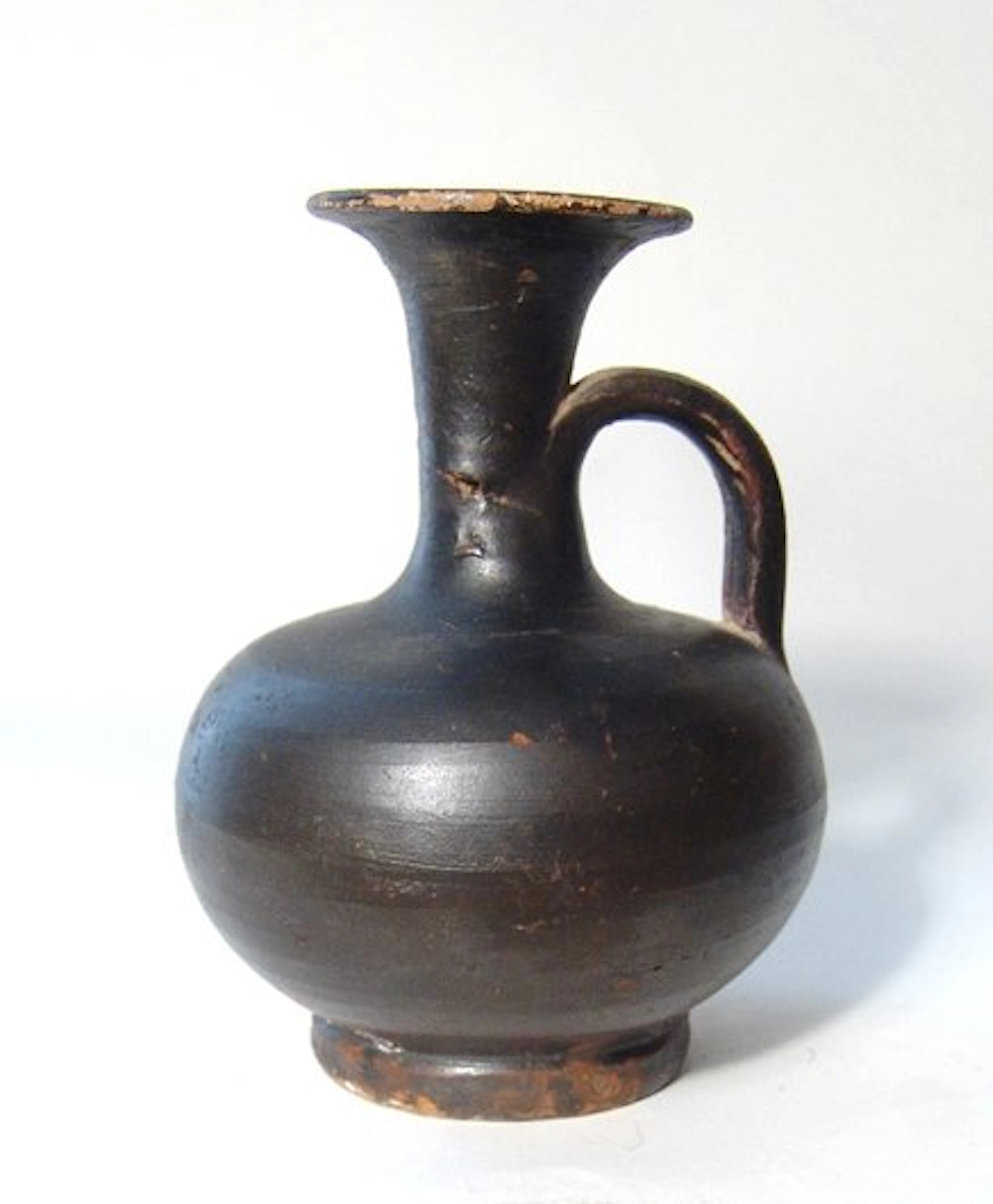 A Greek black-ware squat lekythos