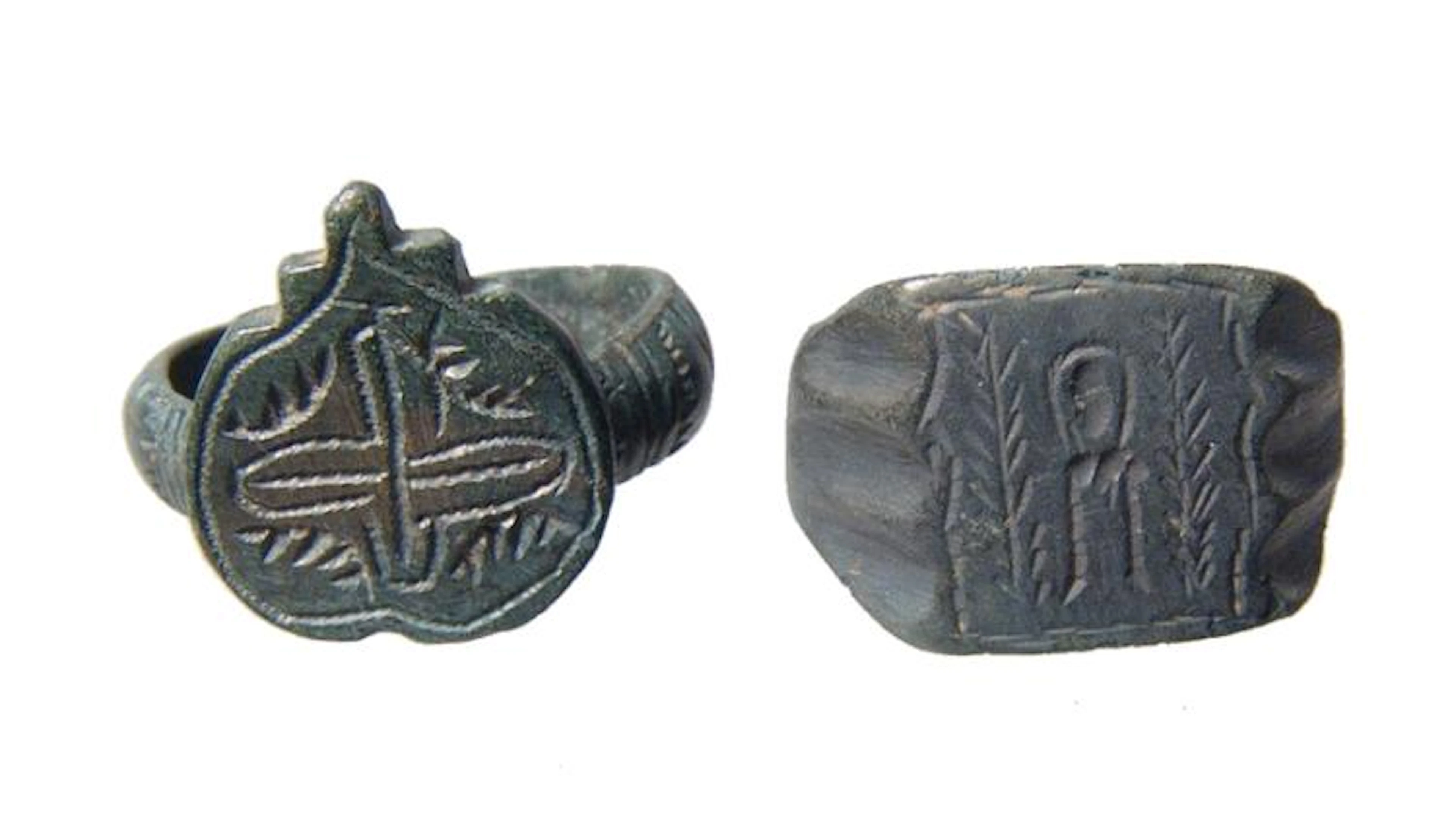 Pair of Roman/Byzantine to Medieval bronze rings