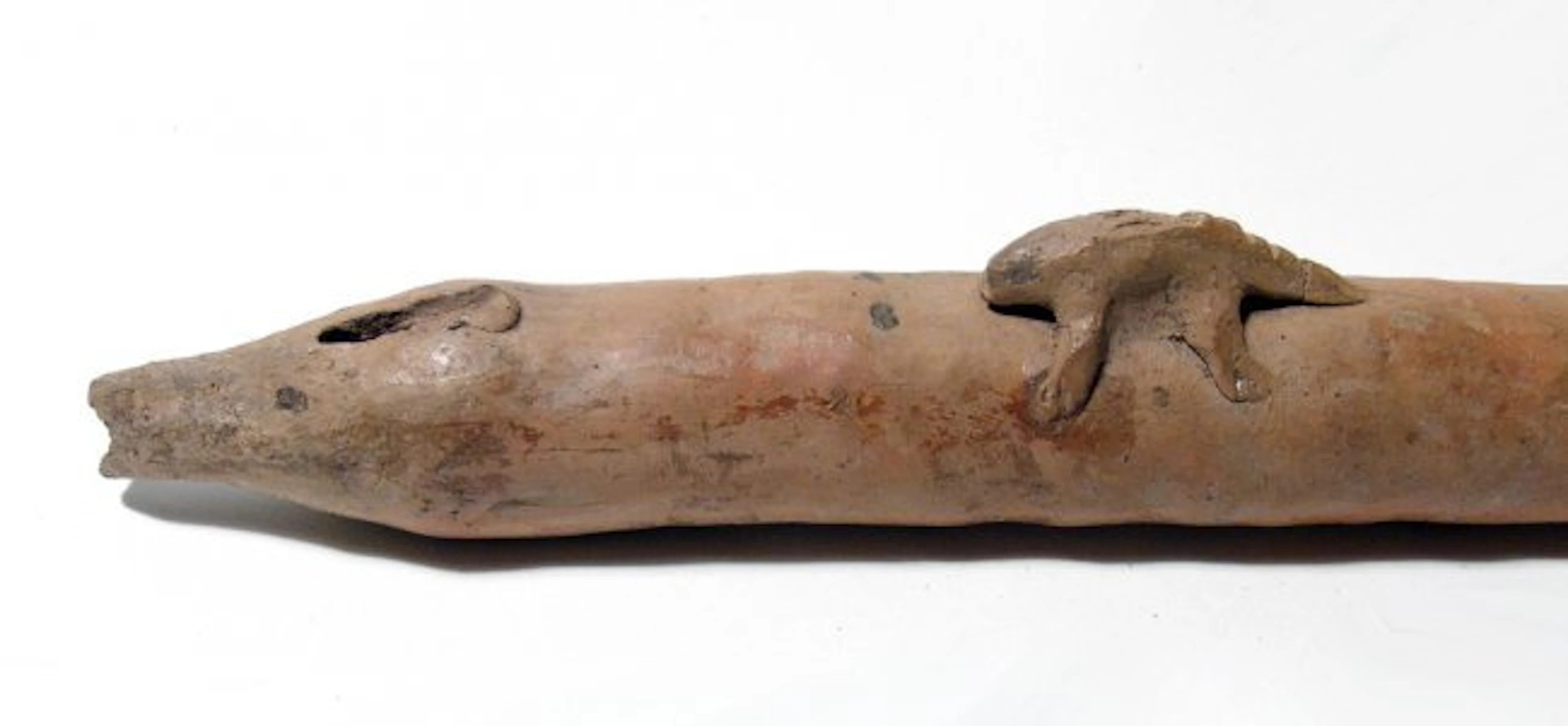 A large Colima 4-note flute, West Mexico