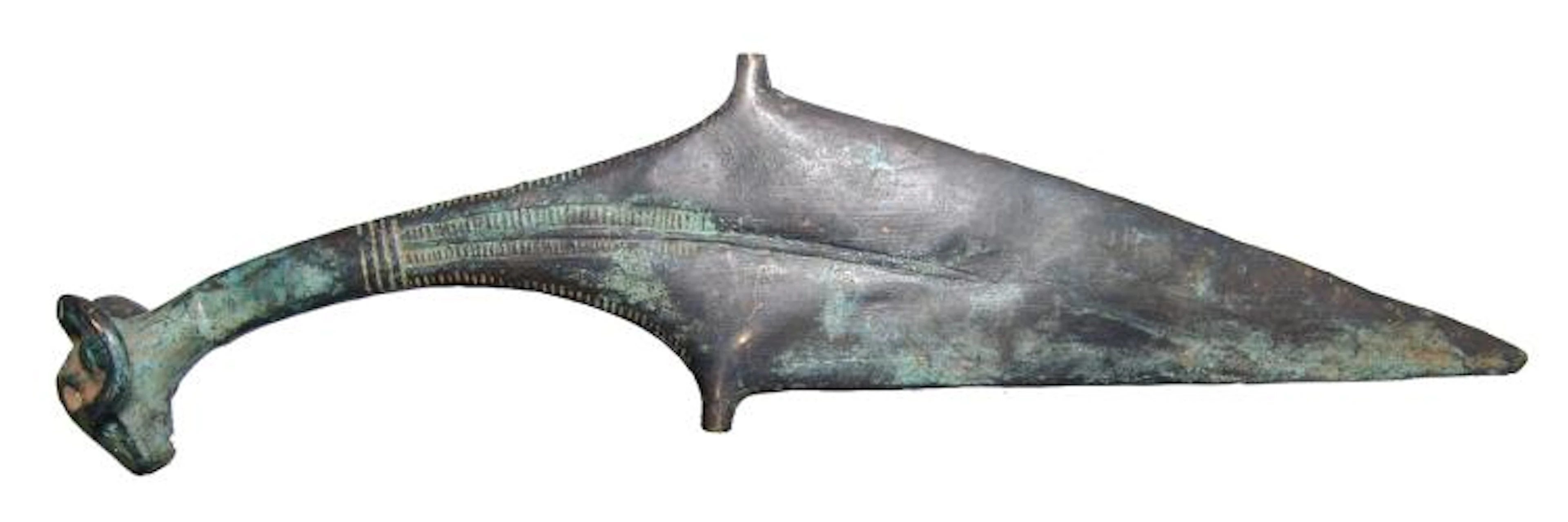 Shang Dynasty-style ram's head dagger, Mid-20th Century
