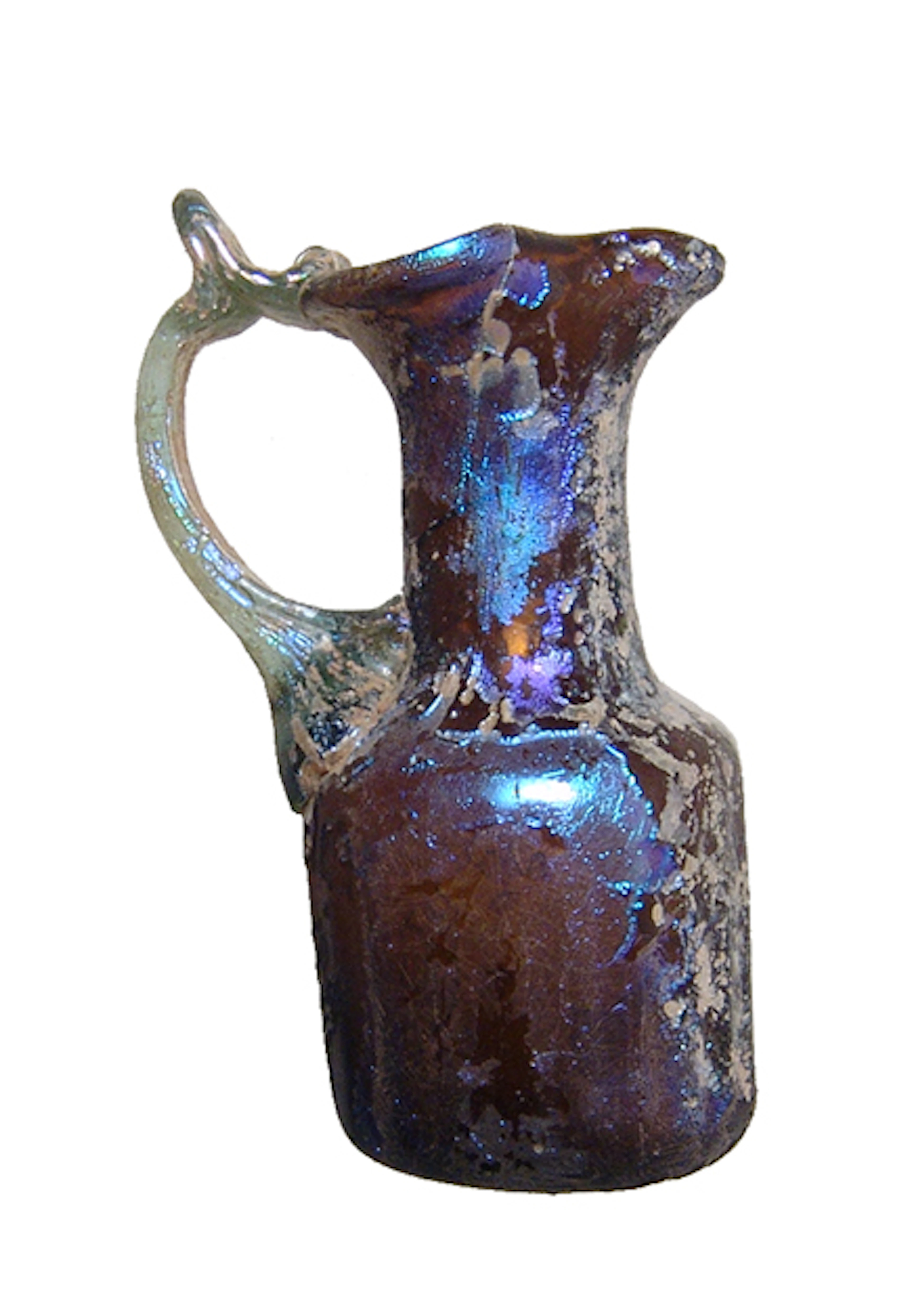 A gorgeous Roman amber glass pitcher