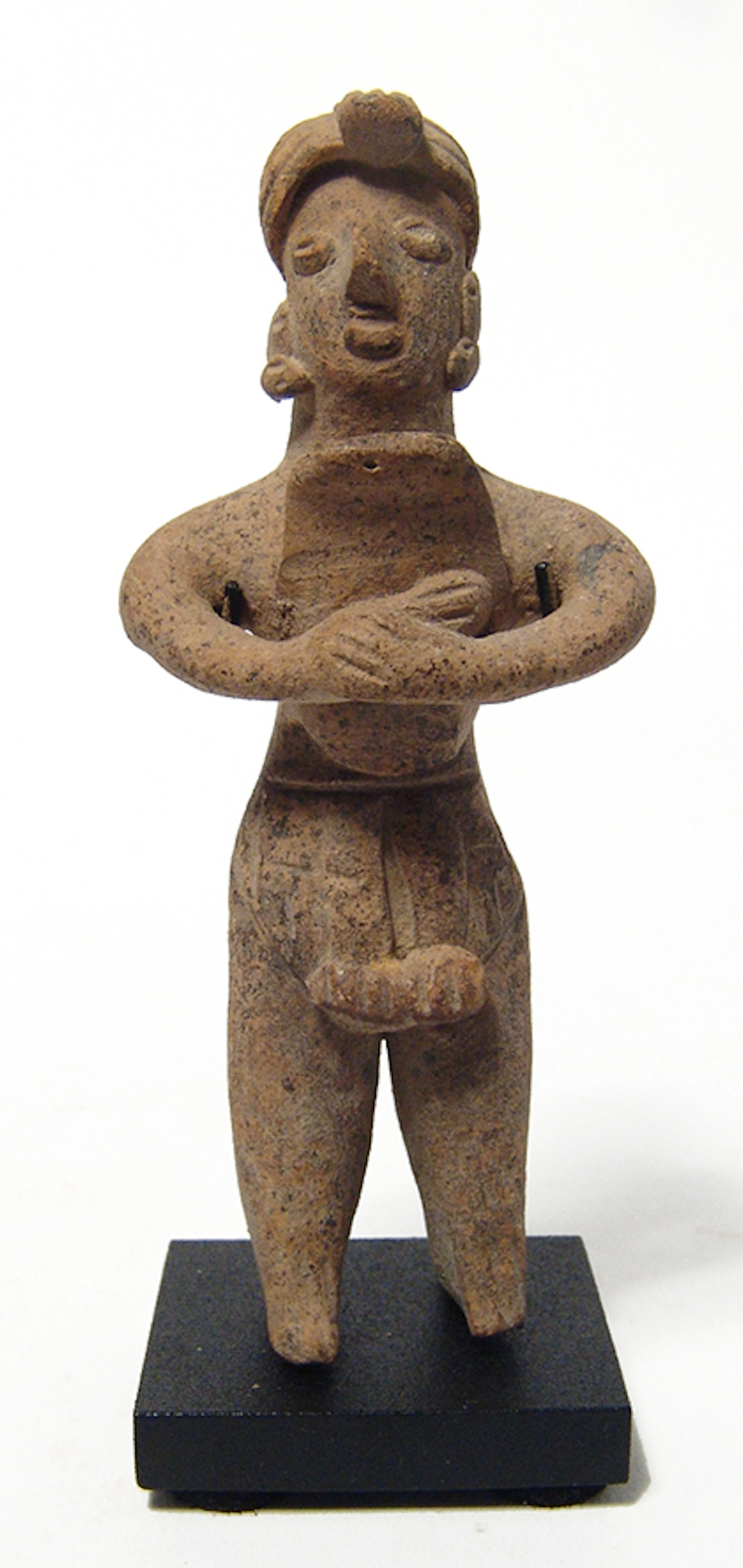 Charming Colima standing male holding a tablet in hand
