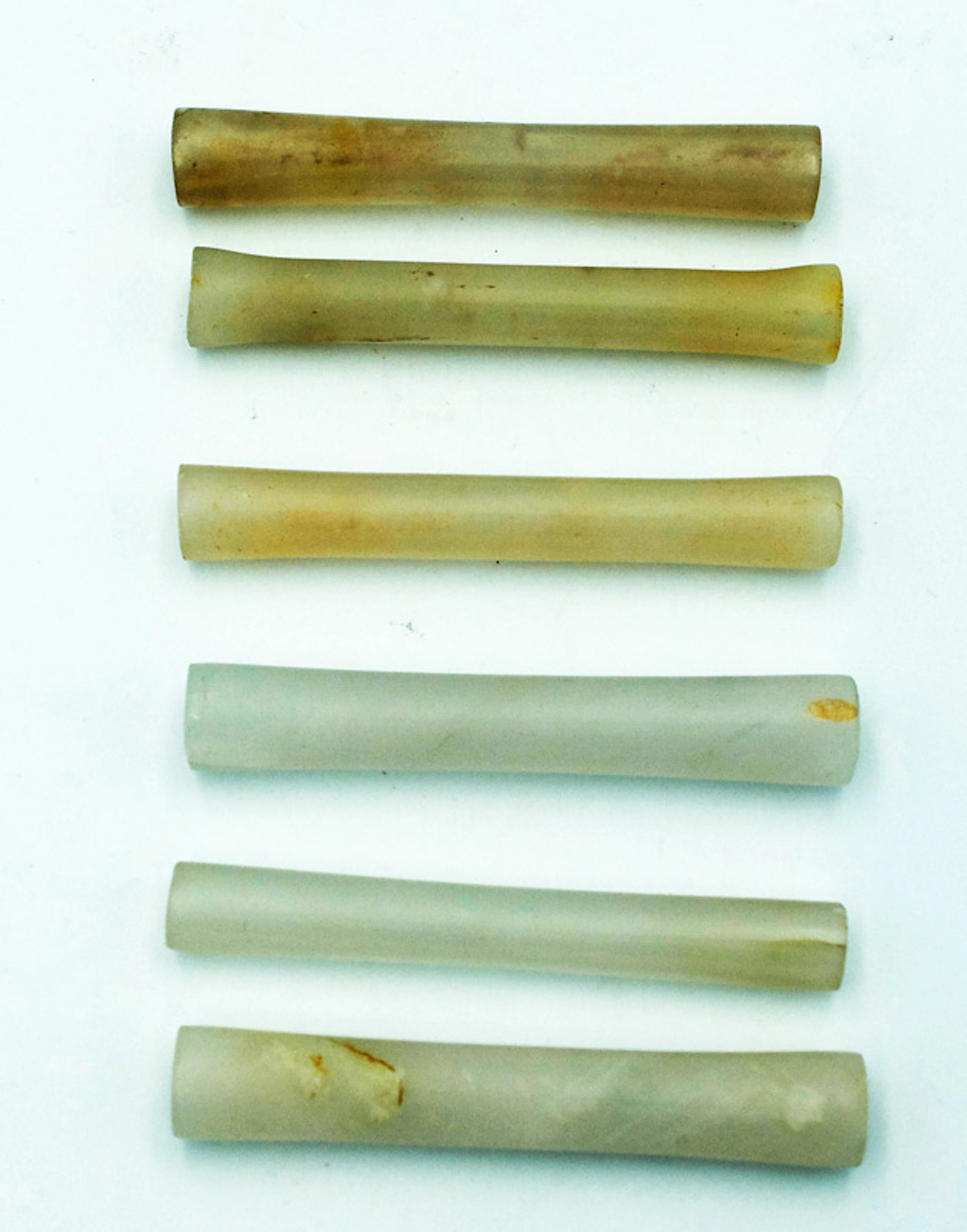 Six beautifully matched Calima tube beads, Colombia