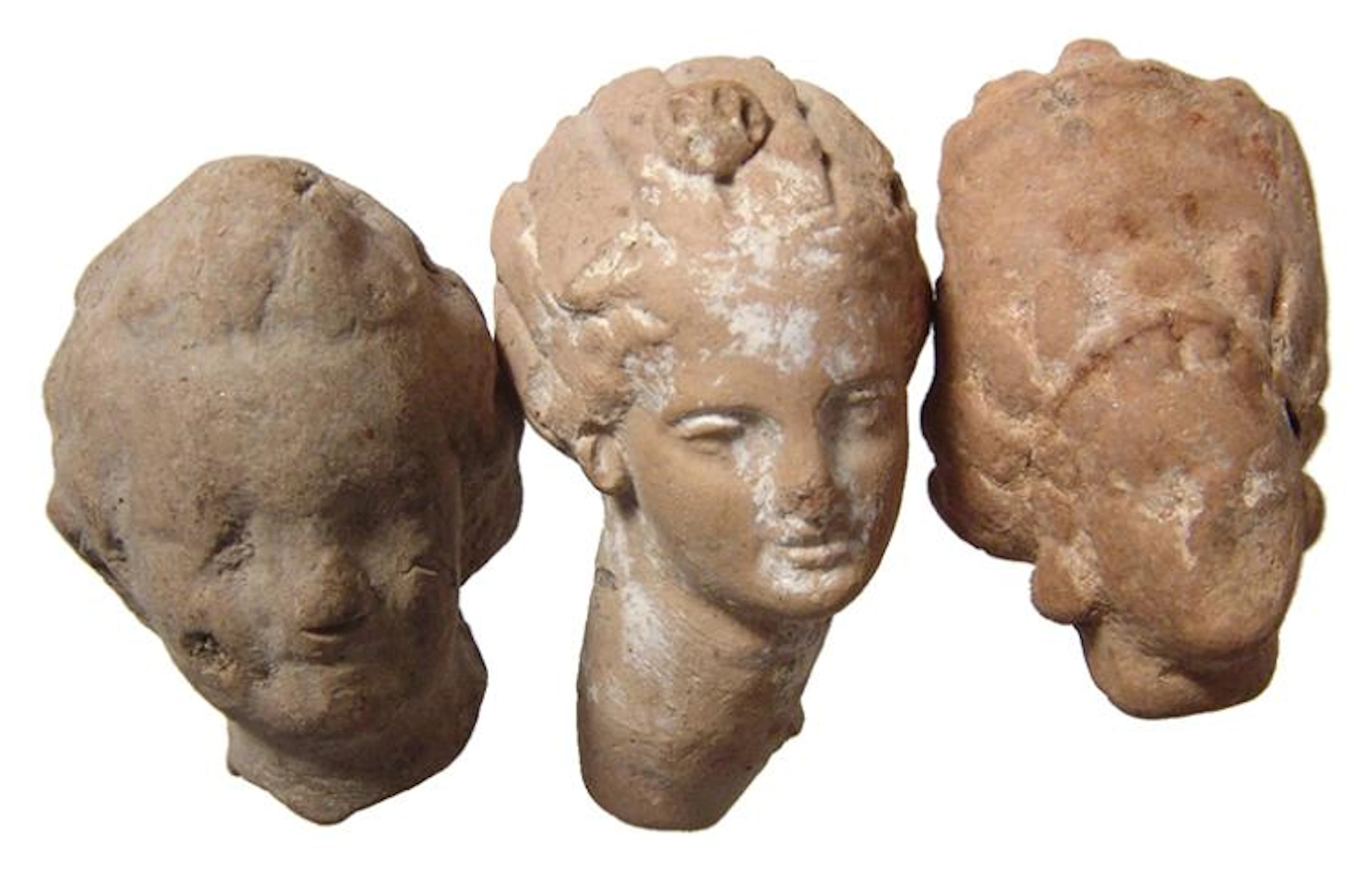 A lovely trio of Greek terracotta female heads