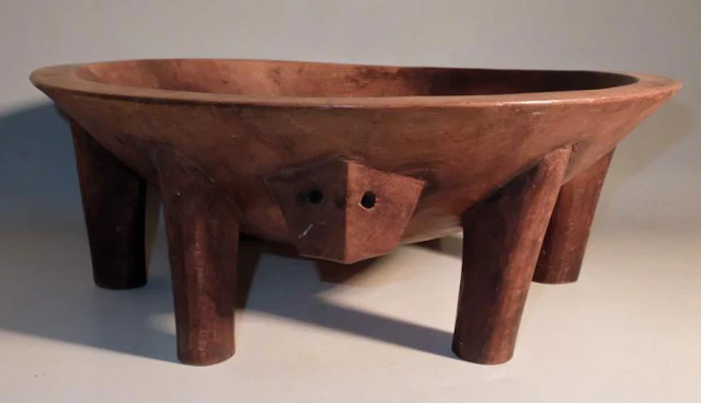 A superb Polynesian carved wood Kava bowl, Fiji