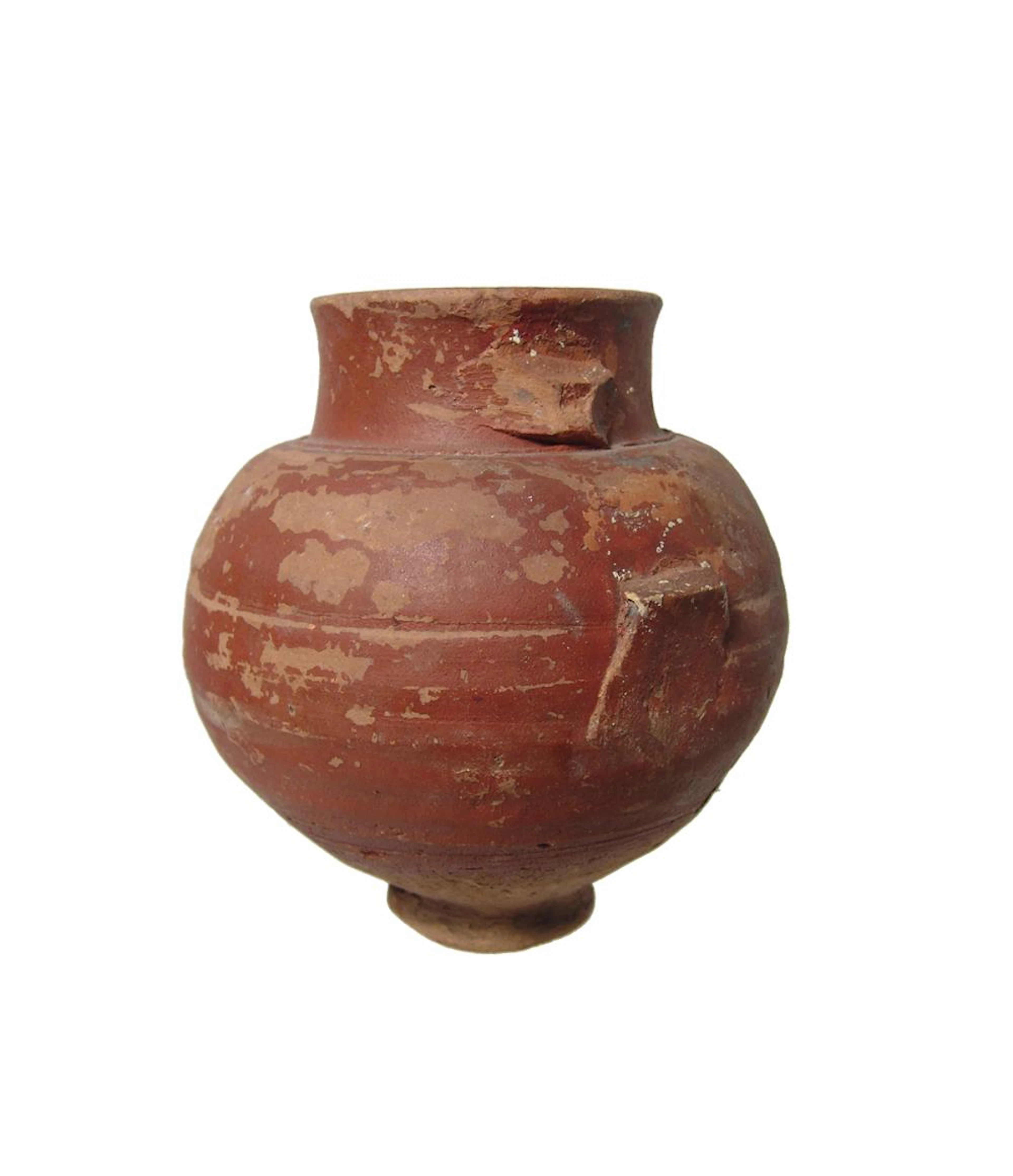 Roman orange-ware round bodied vessel
