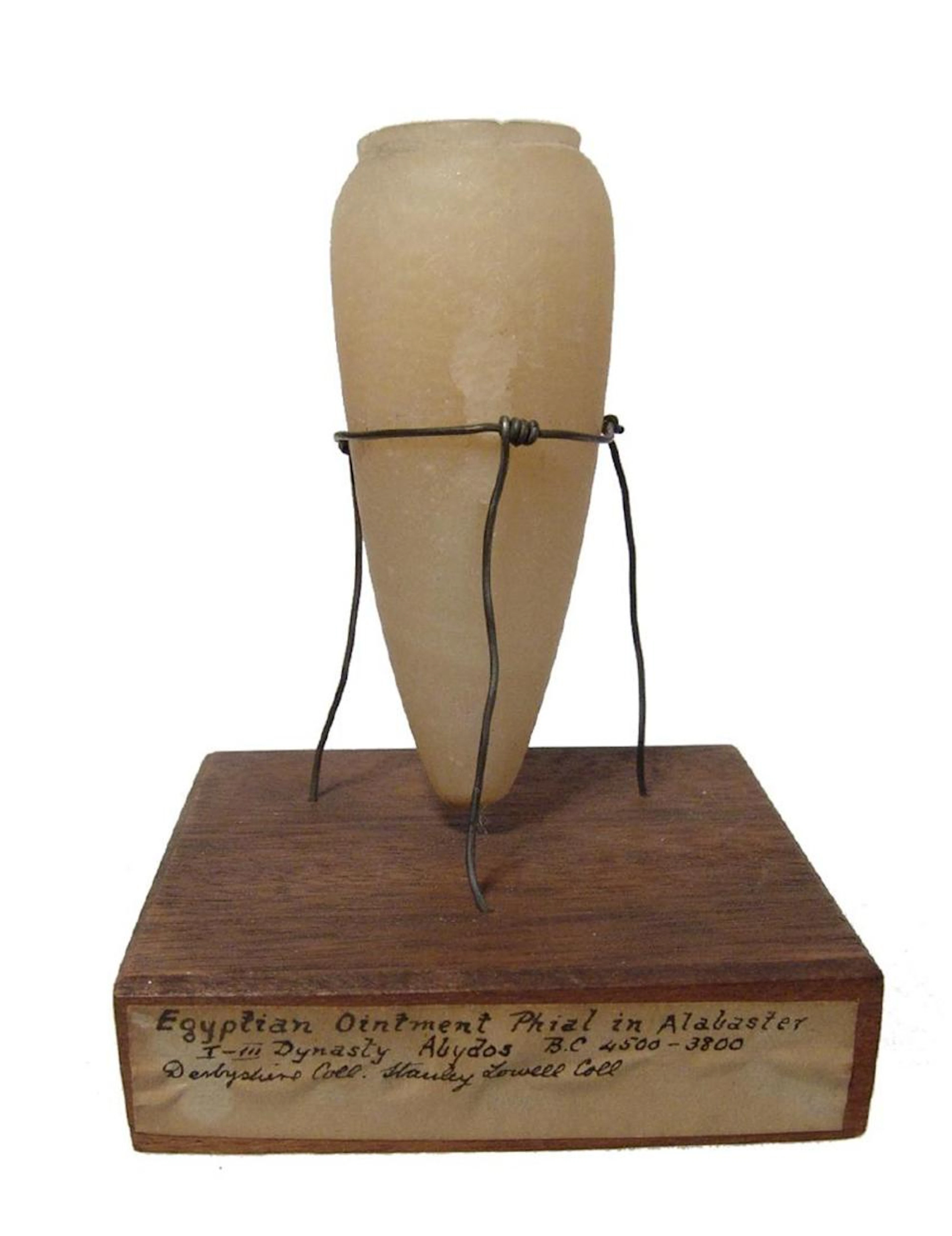 A lovely Egyptian alabaster cosmetic vessel