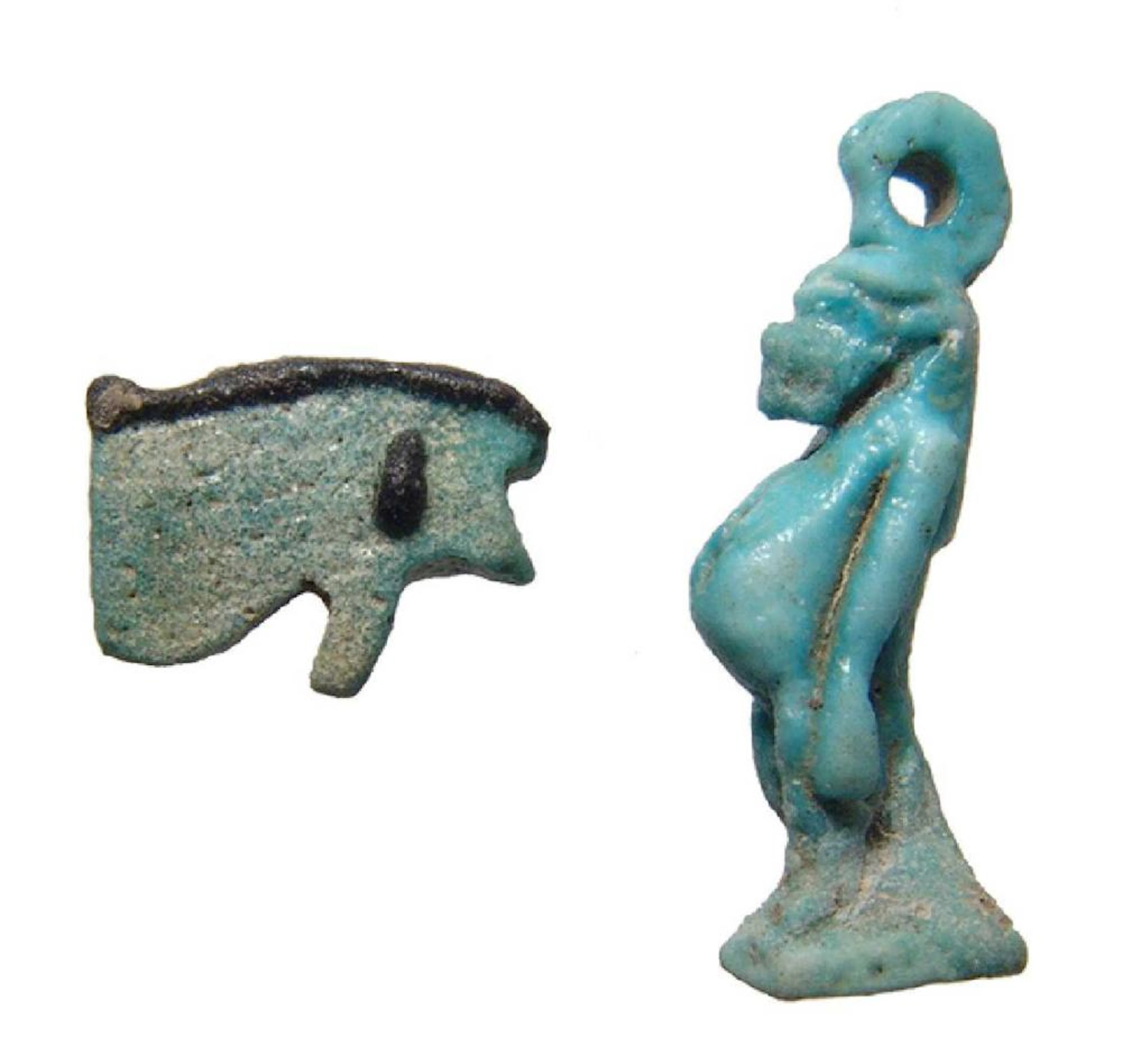 A nice pair of Egyptian faience amulets