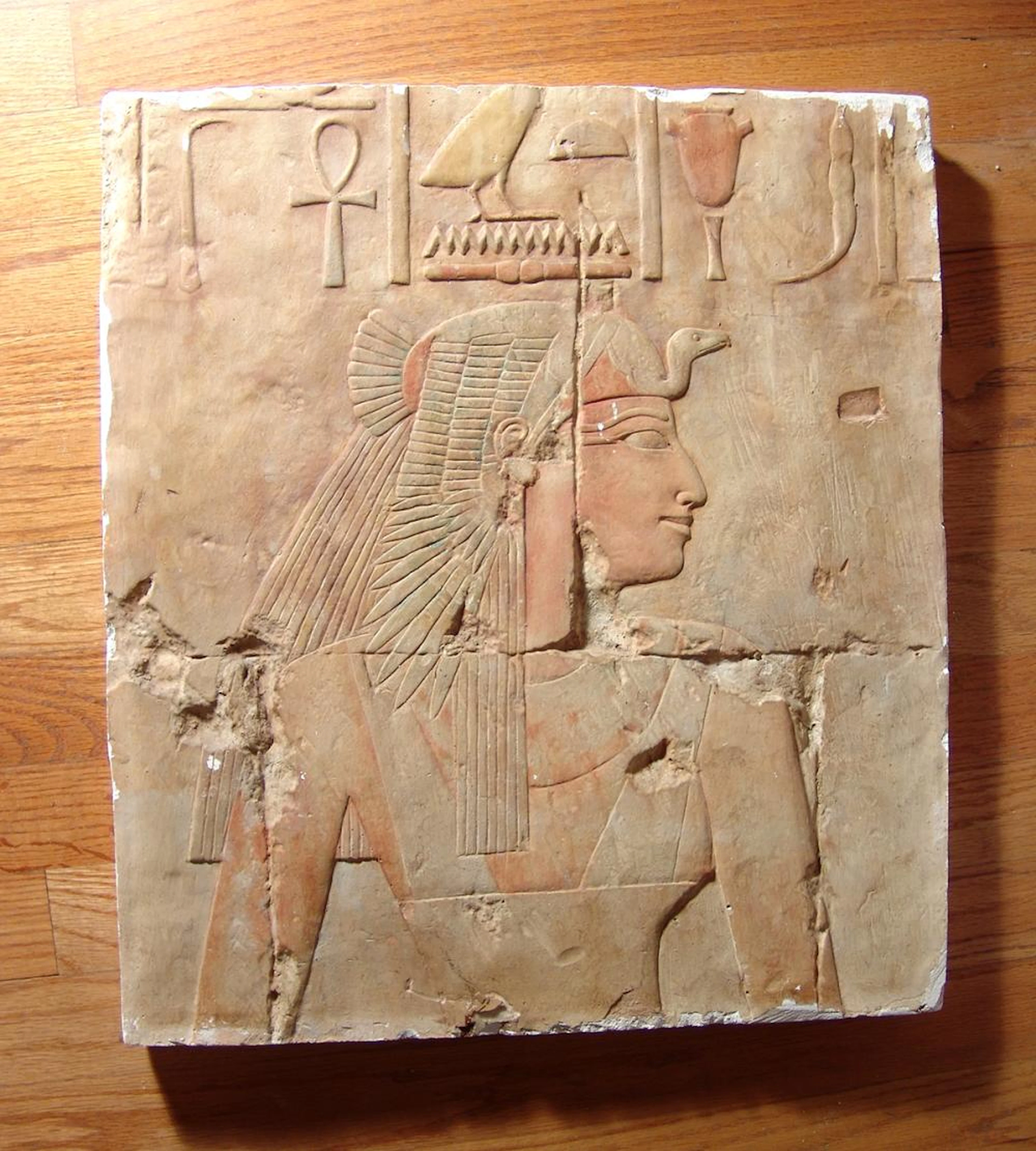 Egyptian style plaster wall hanging of Queen Ahmose