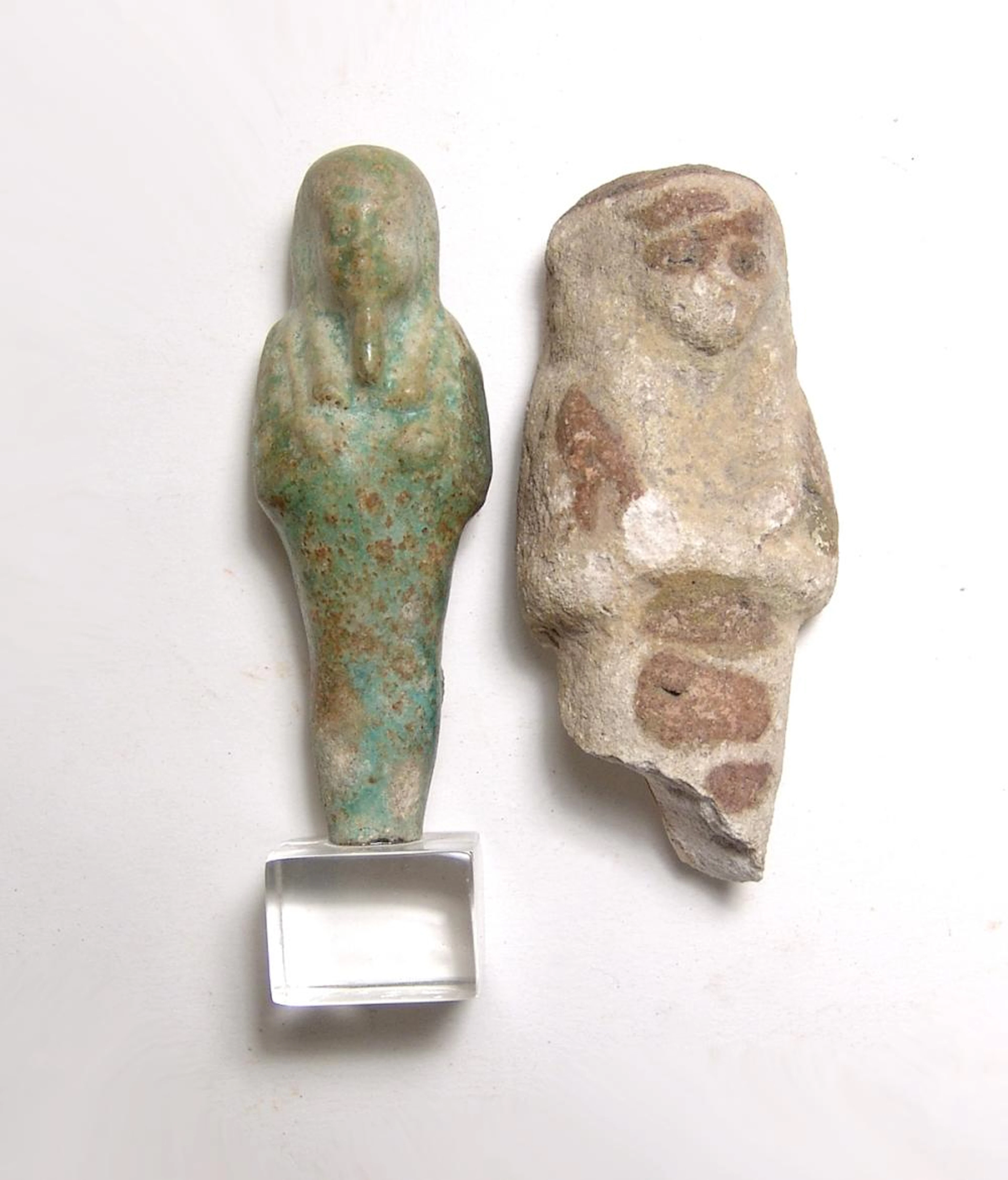 A lot of 2 Egyptian faience ushabtis