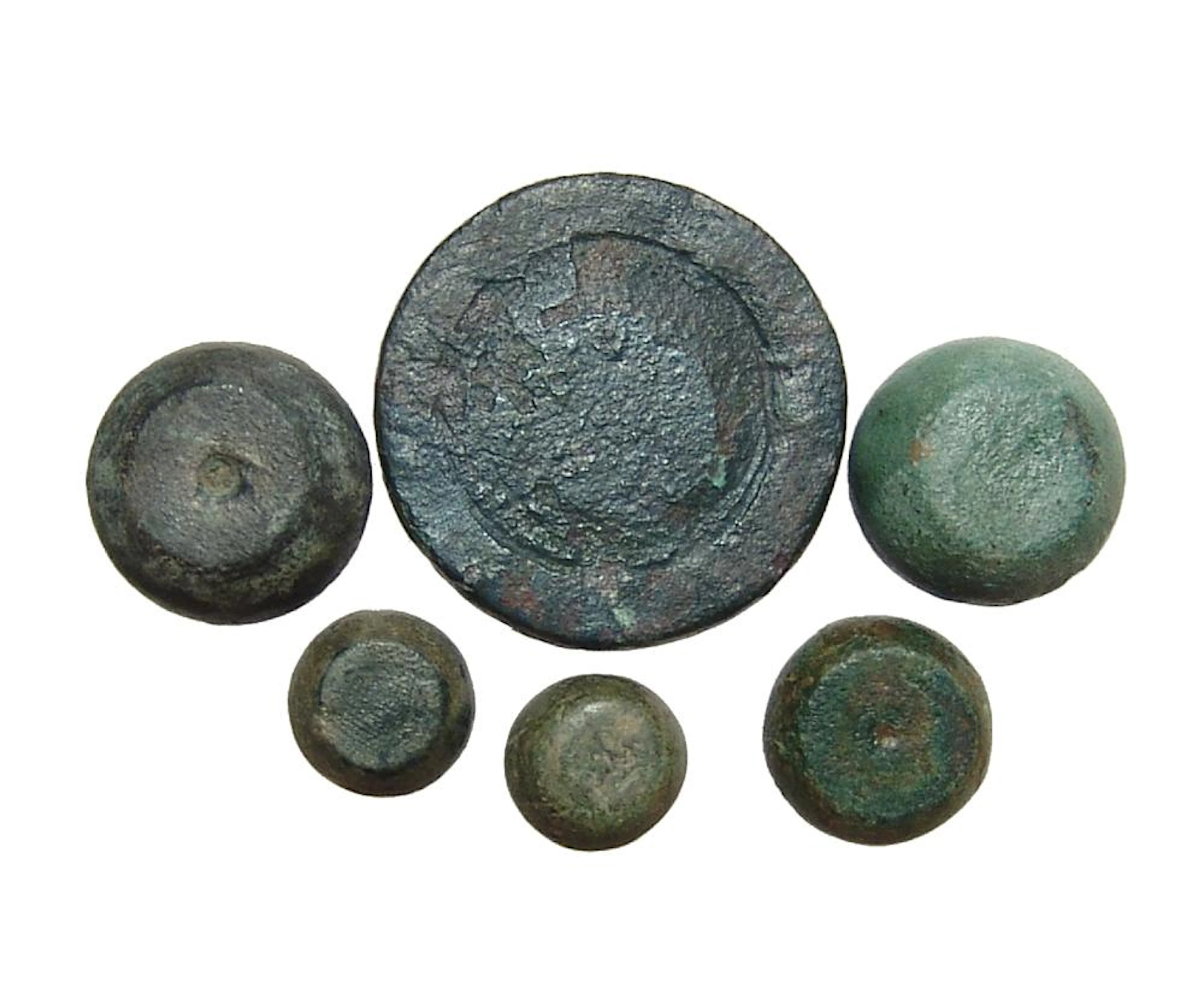 A group of 6 Late Roman - Byzantine bronze weights