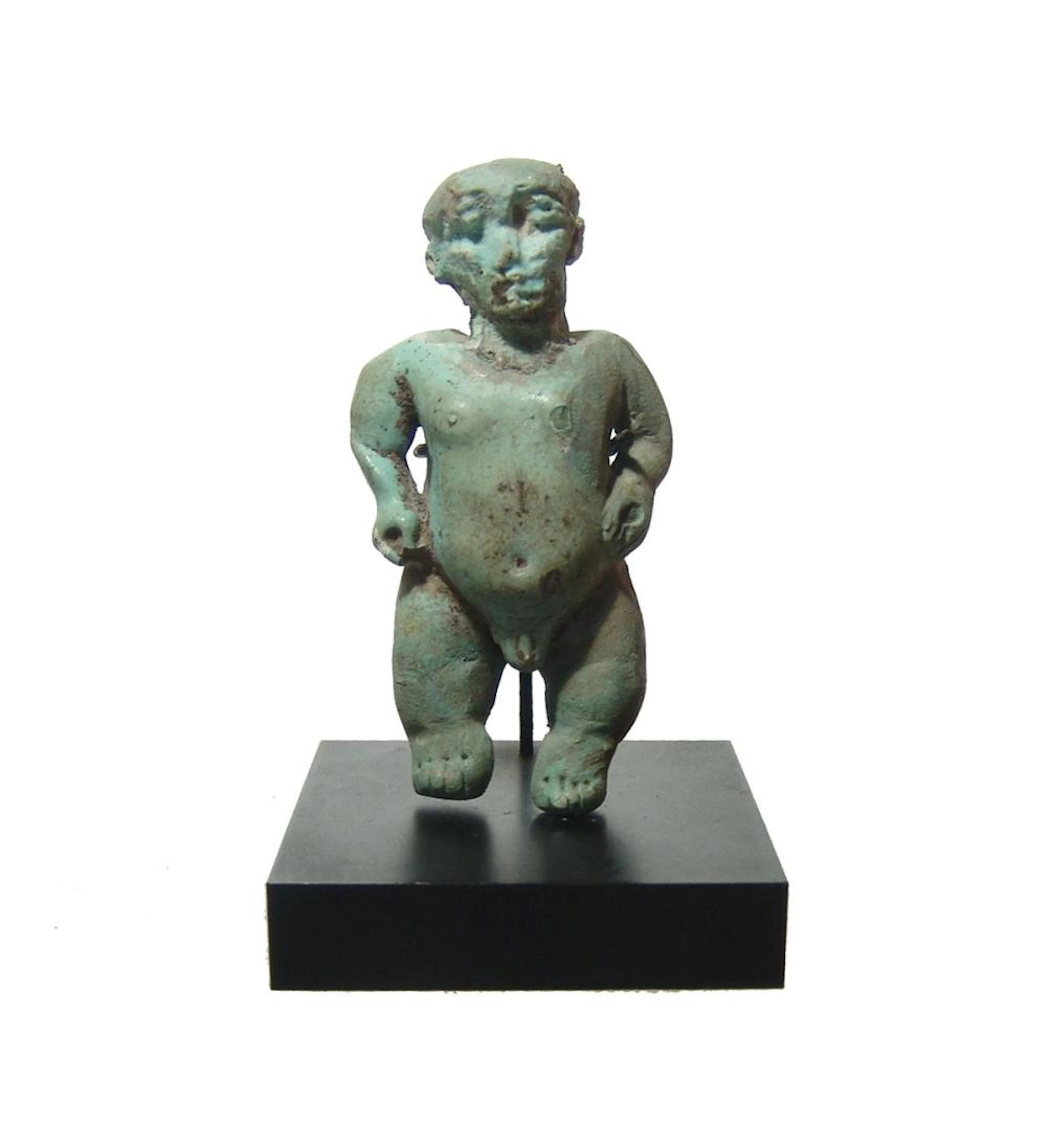 A large Egyptian faience figure of Pataikos