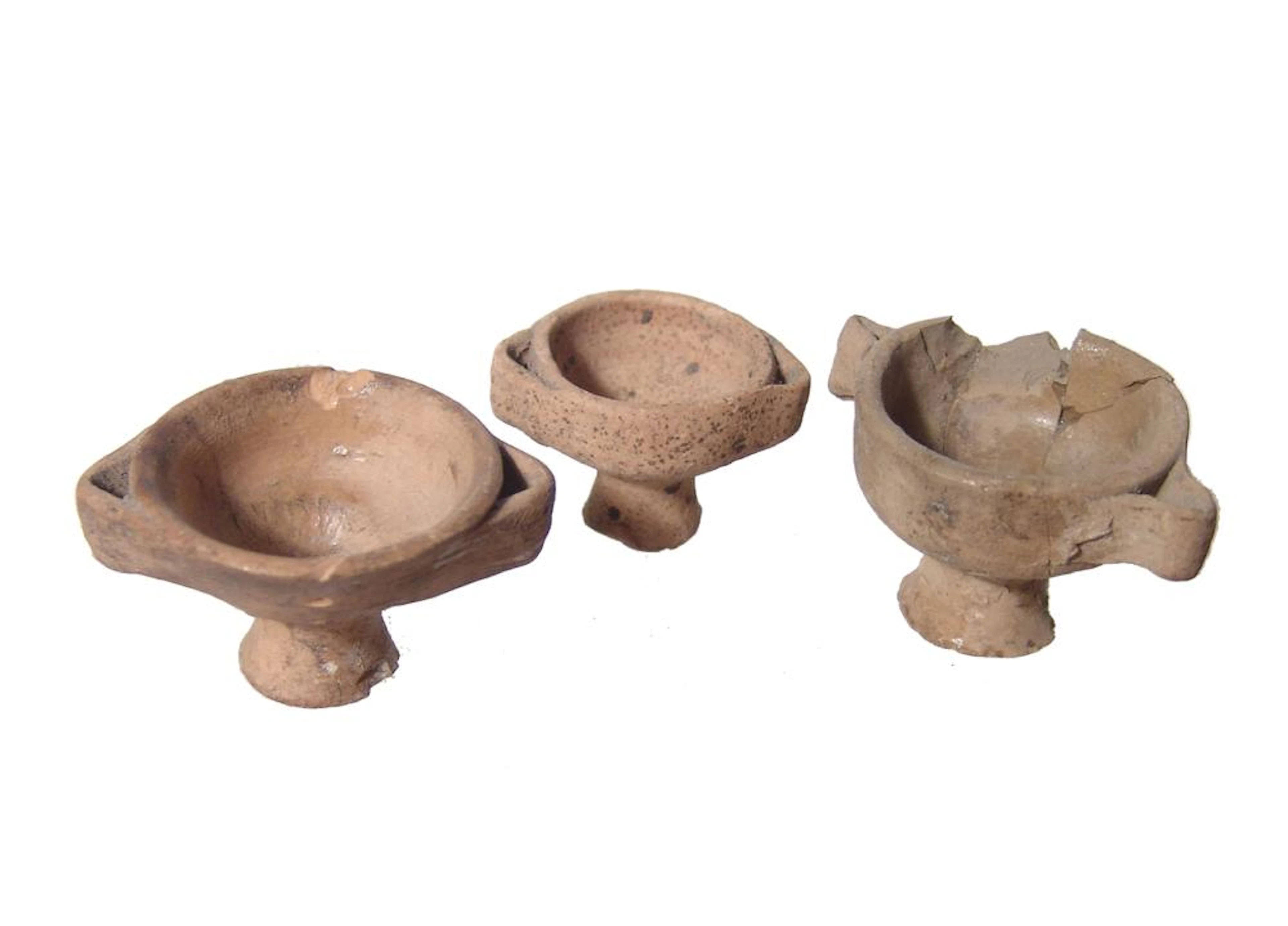 A trio of votive Hellenistic votive kantharoi