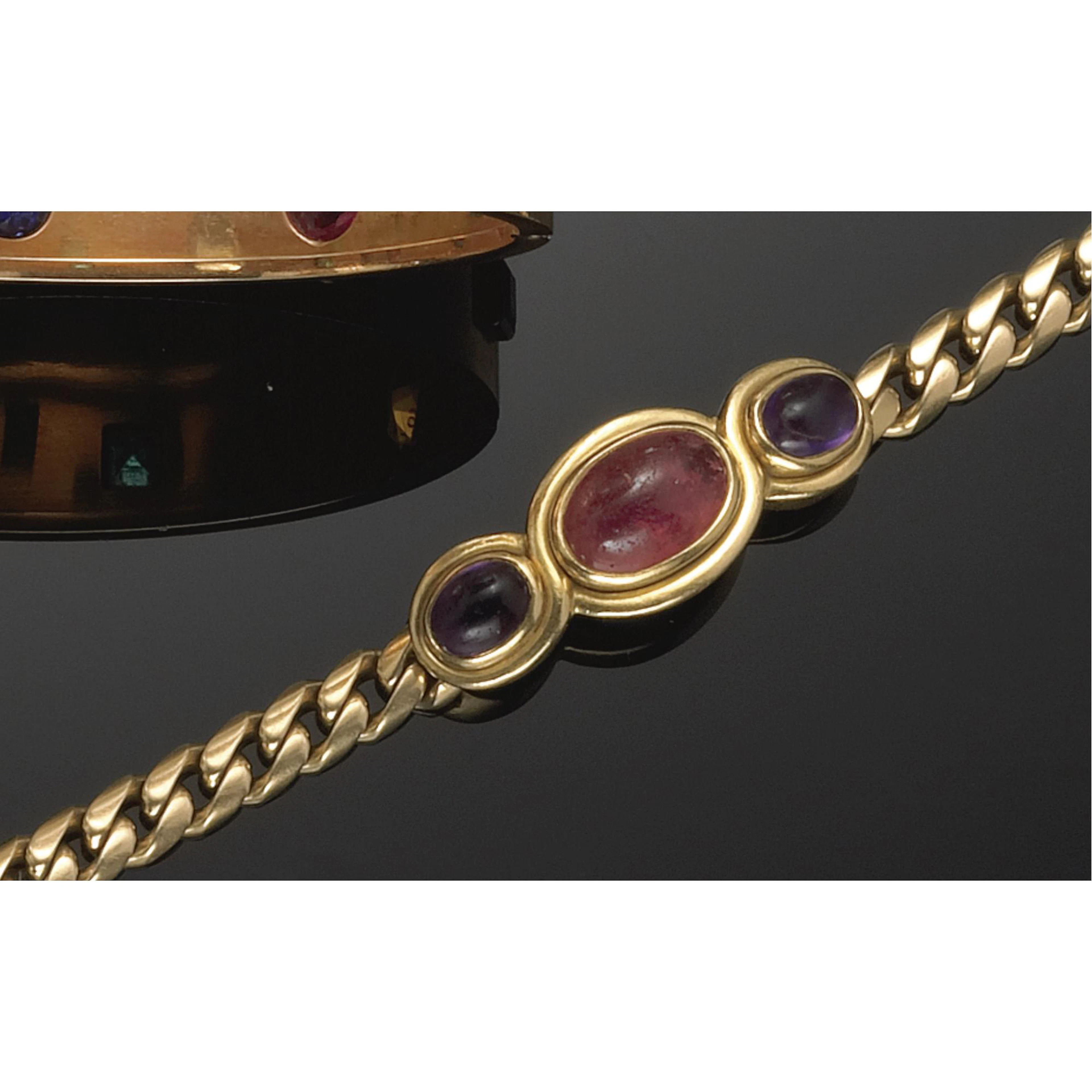 bracciale oro giallo tormalina ametista Bulgari
