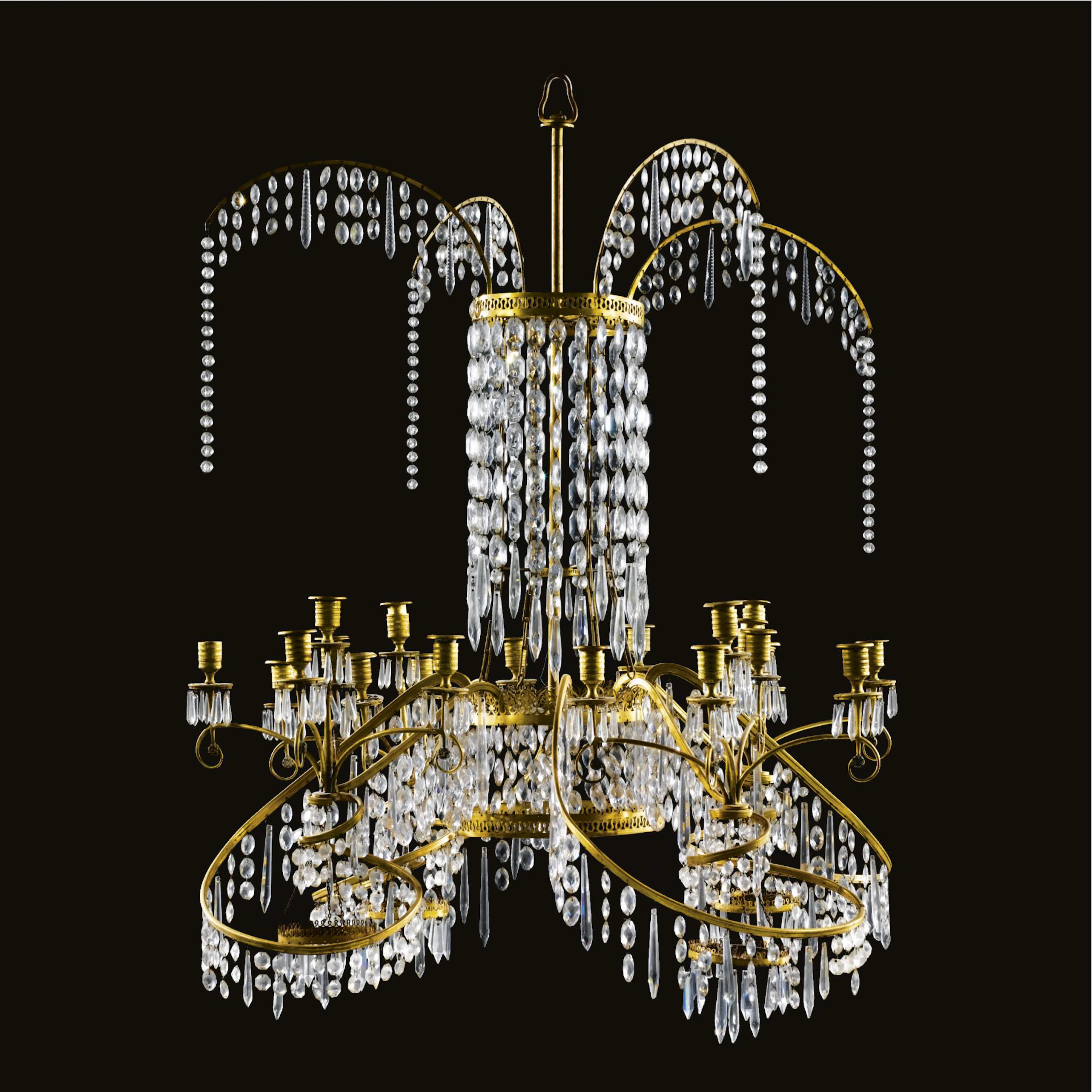 A fine Russian twenty-light chandelier, manner of Johann Zech, probably St. Petersburg, Empire, circa 1800