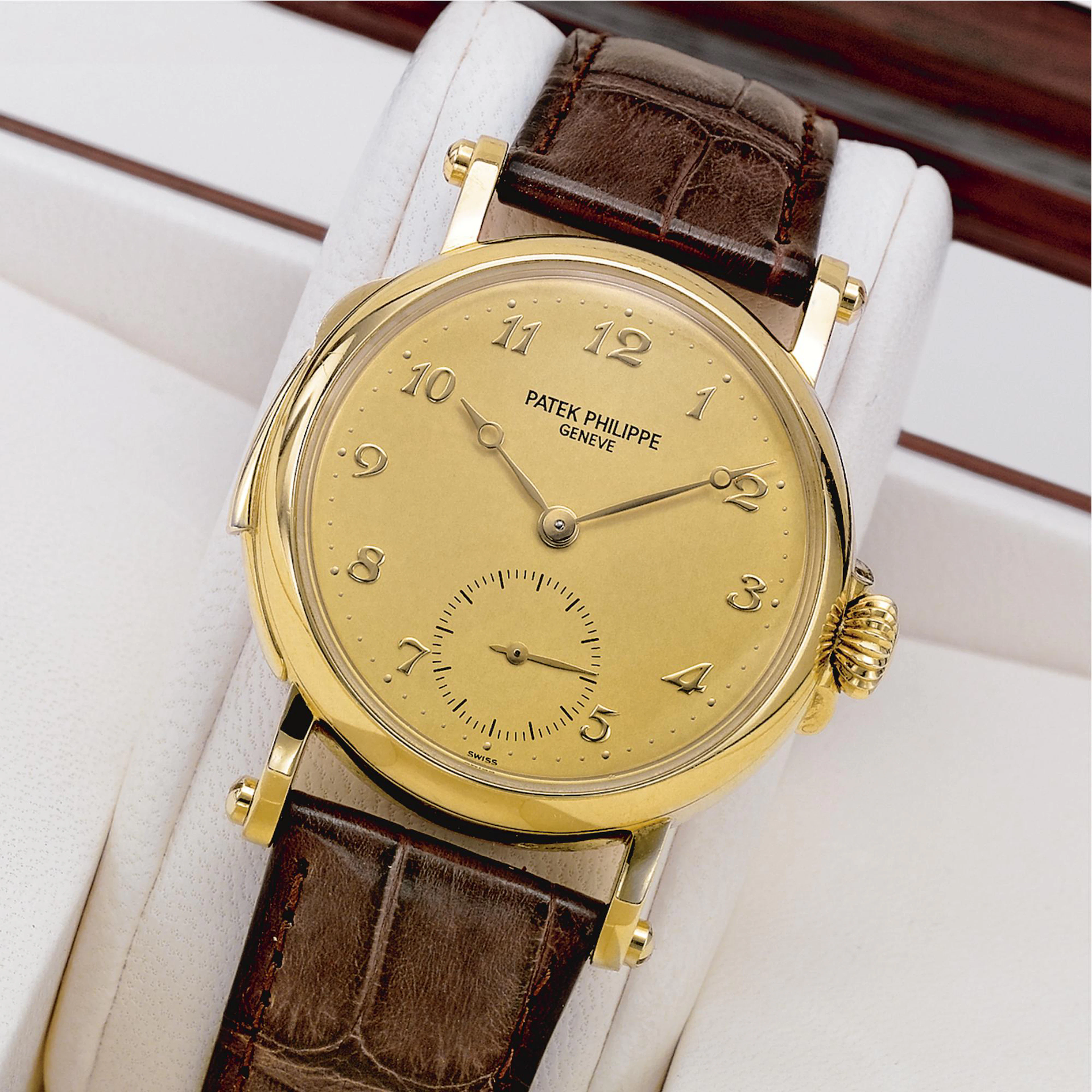 A VERY FINE AND RARE GOLD AUTOMATIC MINUTE REPEATING HINGED WRISTWATCH 1998 REF 5029J MVT 1904098 CASE 4046663
