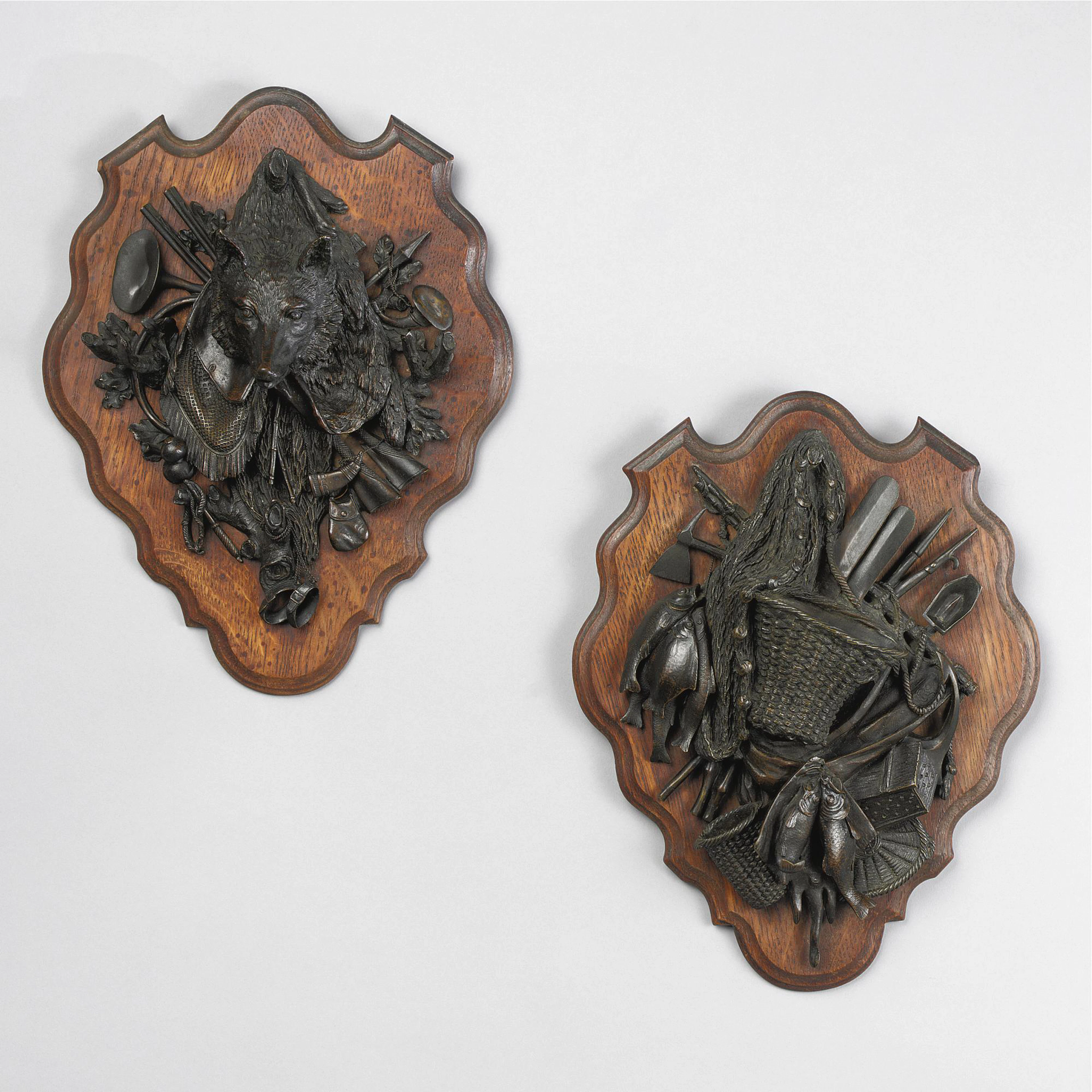 The Sporting Life, A Tableau of country Pursuits wall hanging (two works)