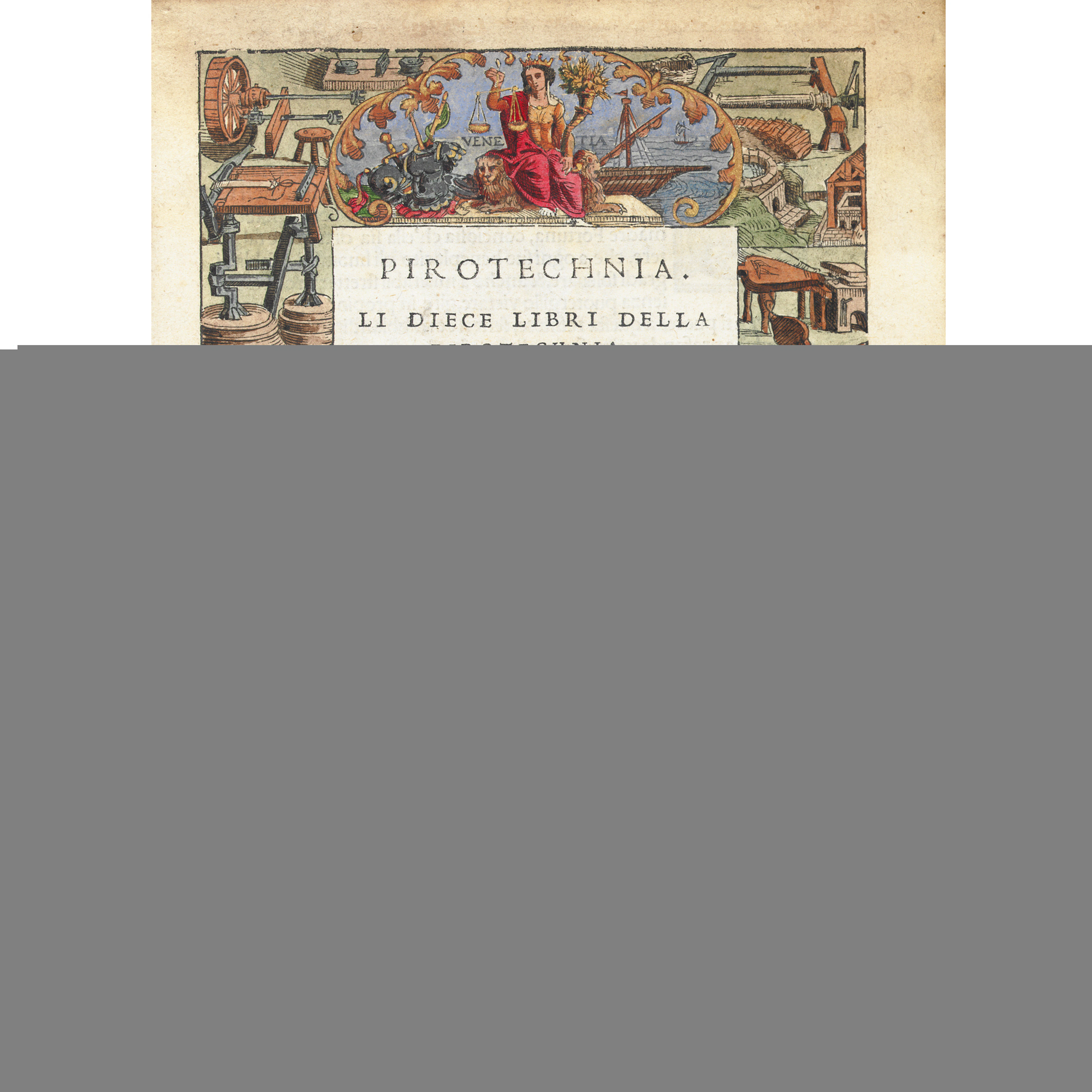 Pirotechnia. (Venezia: Giovanni Padovano per Curtio di Navò), 1550