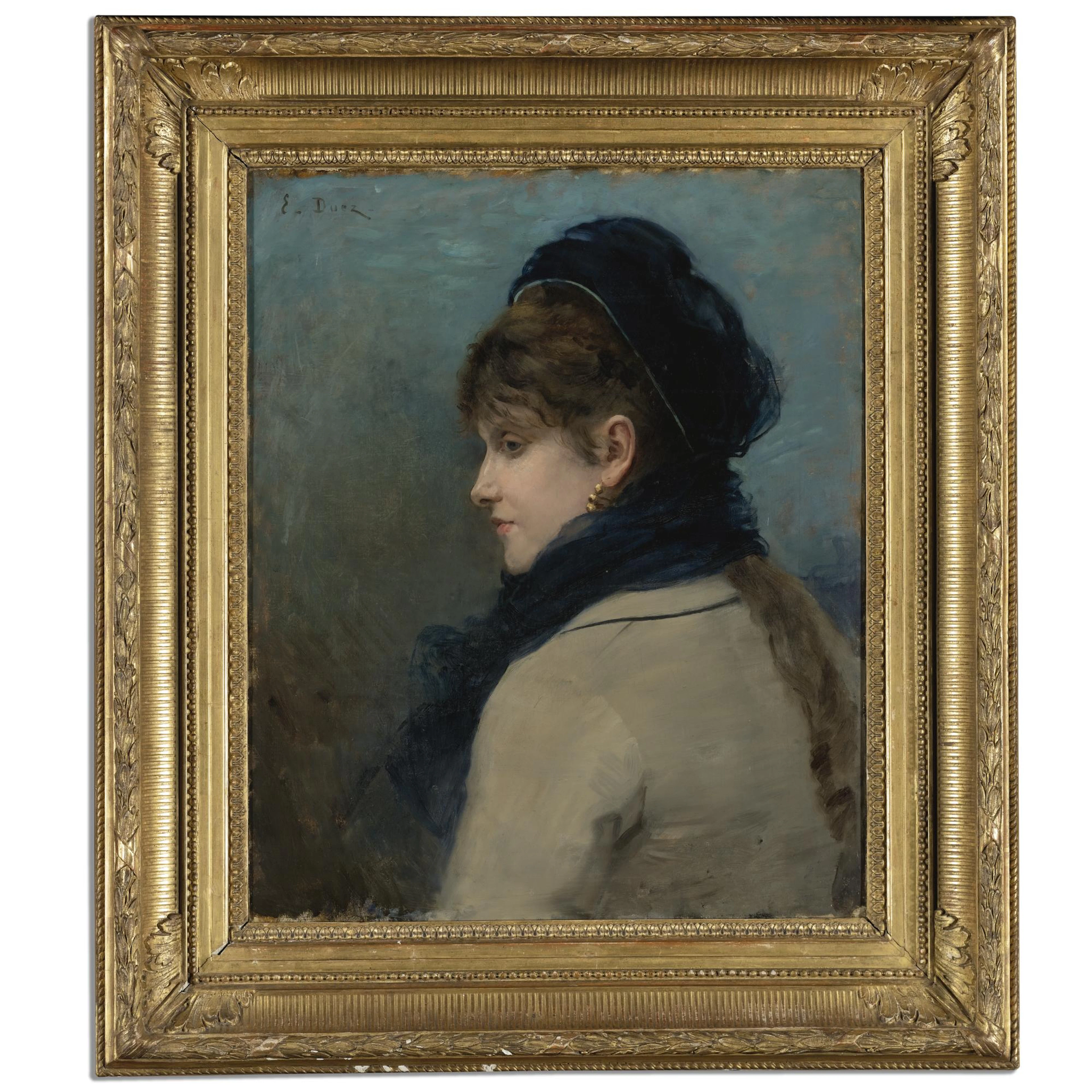 Ernest Ange Duez, Portrait of the Artist's Wife, oil on canvas