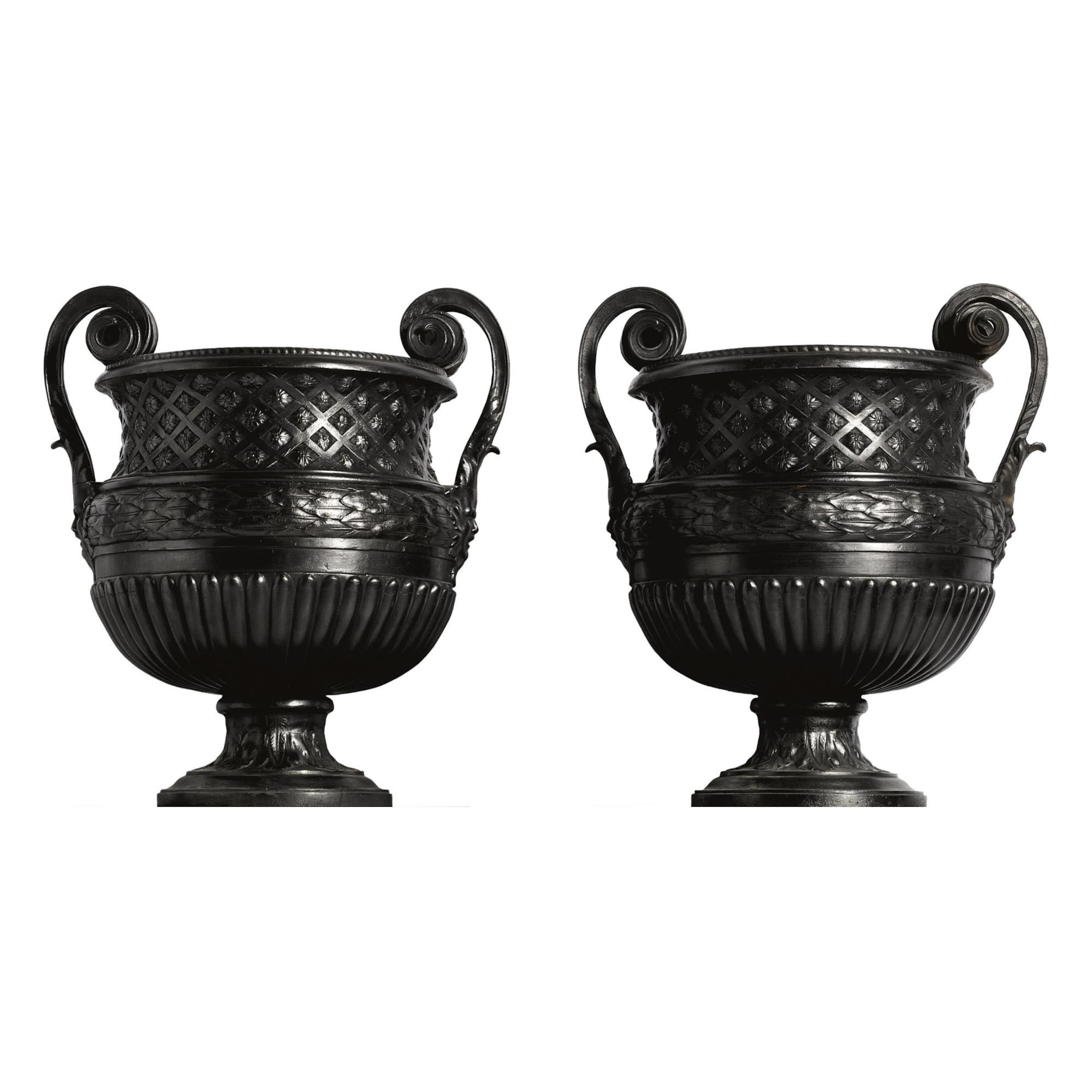 A pair of French cast-iron vases (Cast Iron 8)