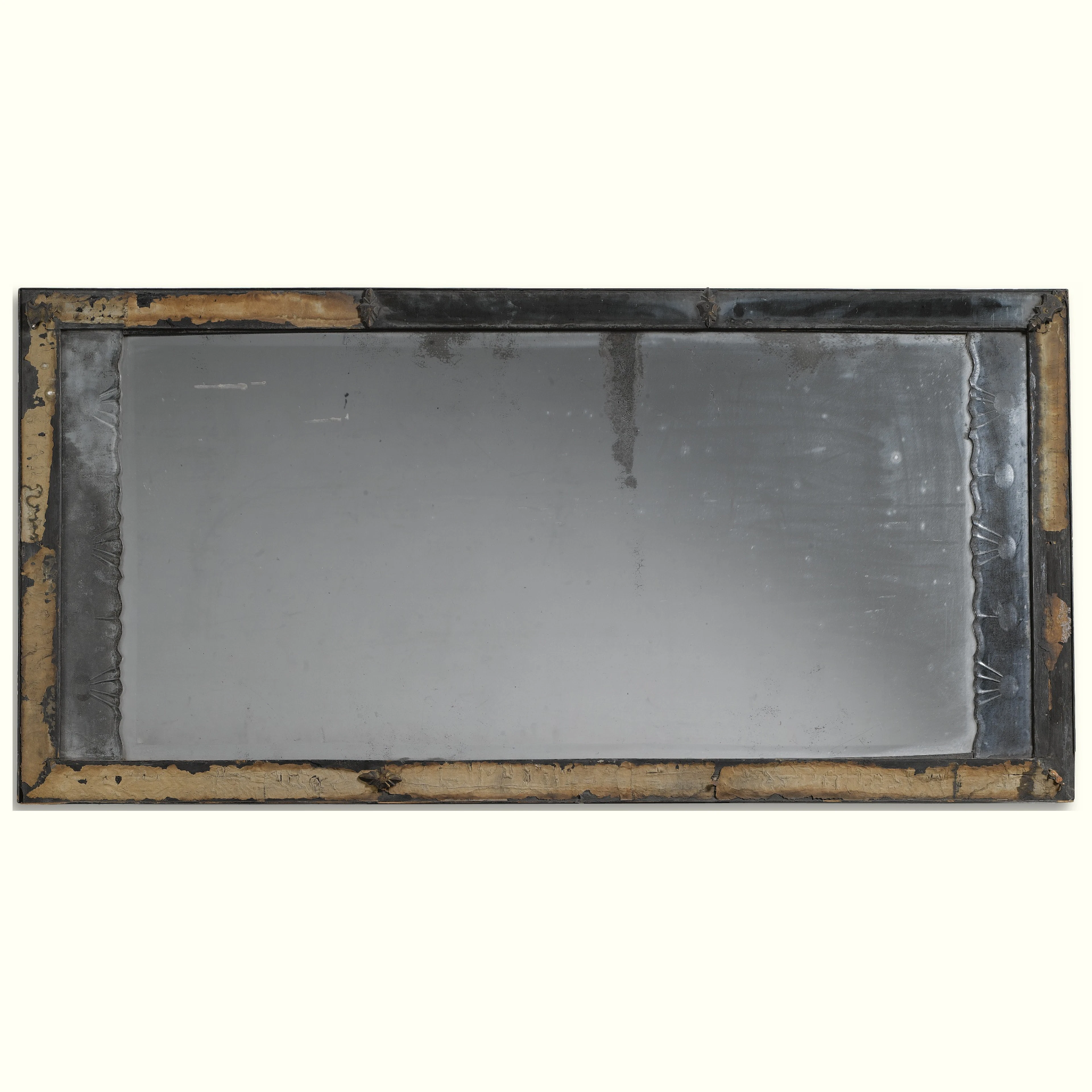 A Queen Anne bevelled glass wall mirror