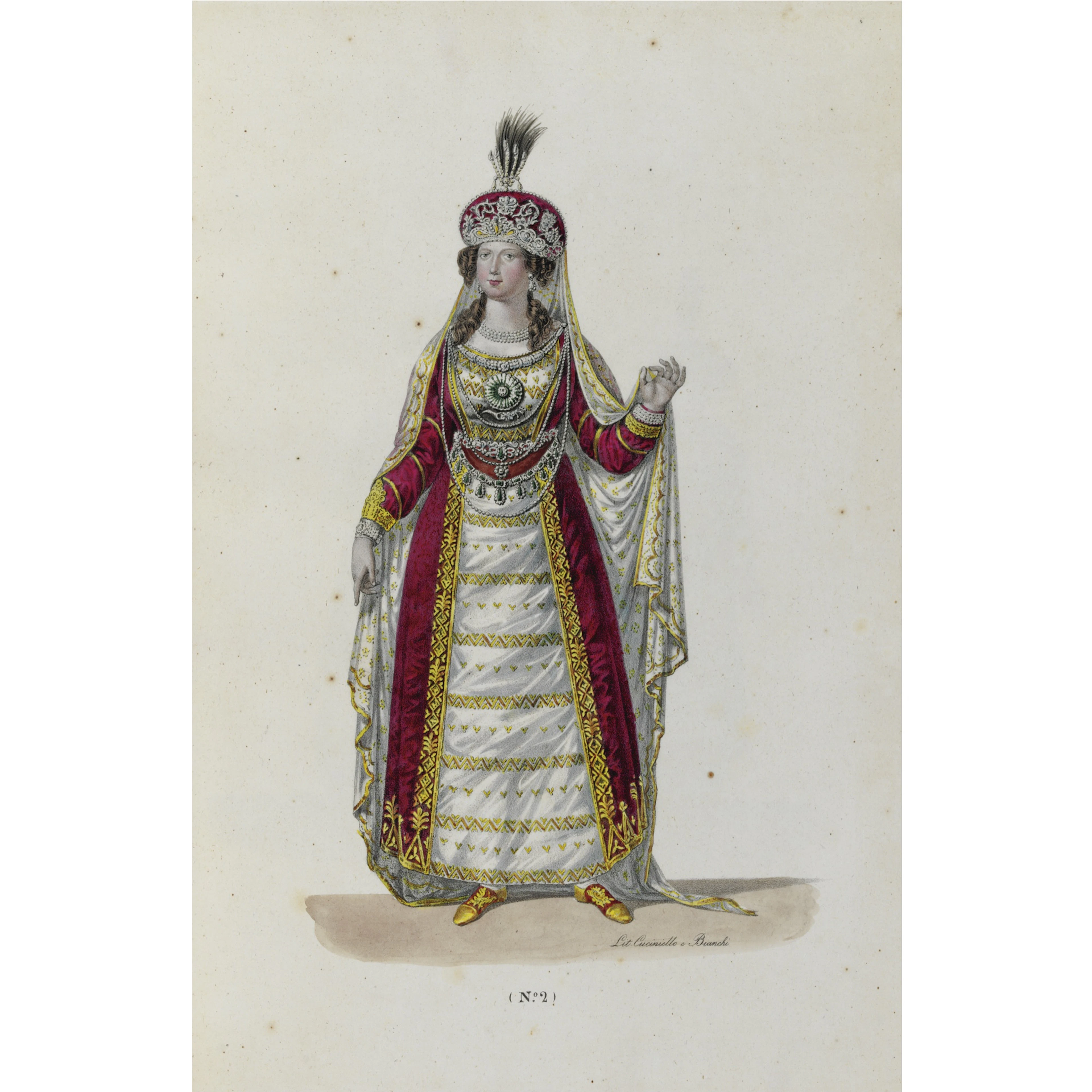 Descrizione e disegni della mascherata che intervenne al Real Teatro di S. Carlo il carnevale dell'anno 1827. La sera de' 25 Febbraio in occasione della gran festa di ballo