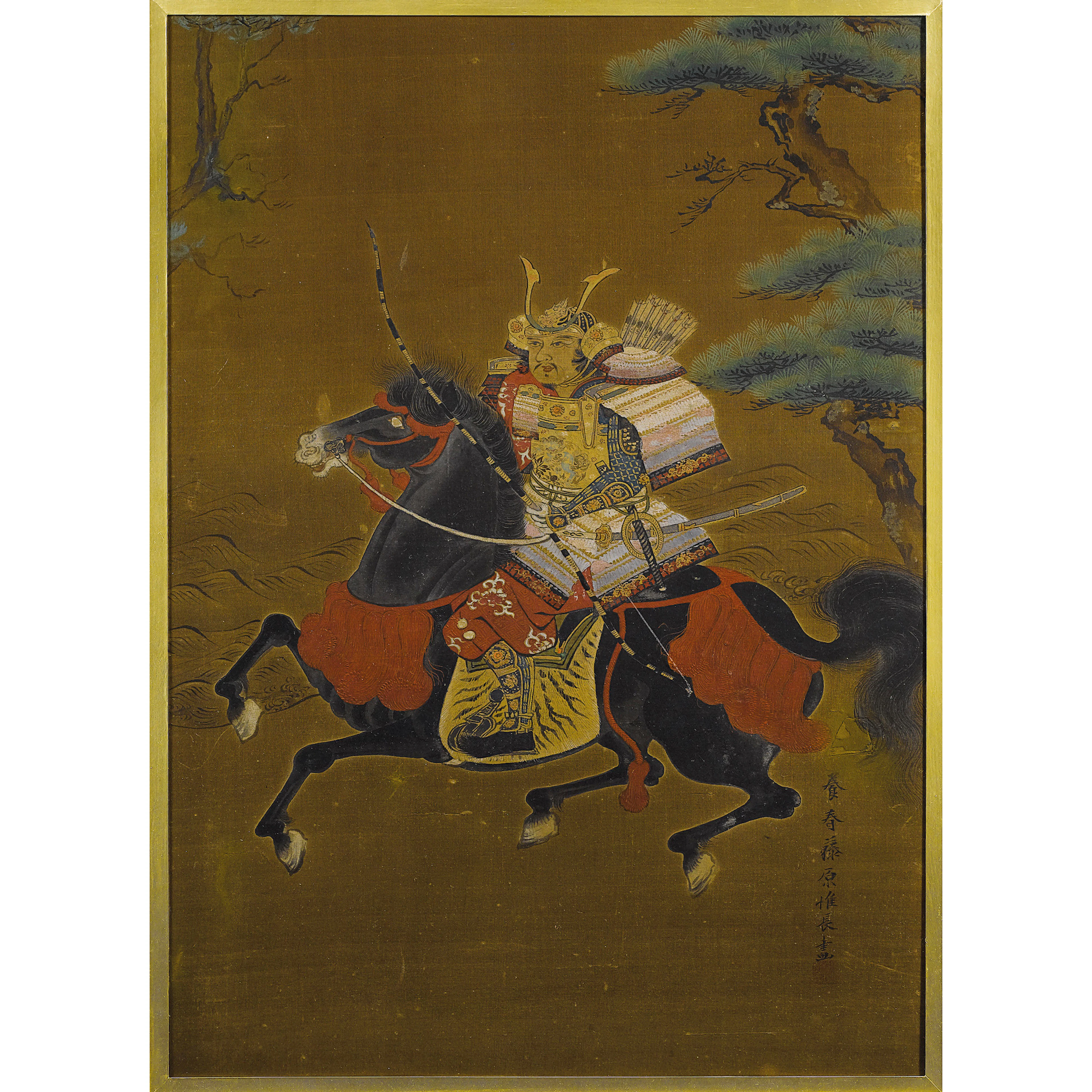 Portrait de cavalier en armes, signé Korenaga Japon, Epoque Edo, XVIIIè siècle