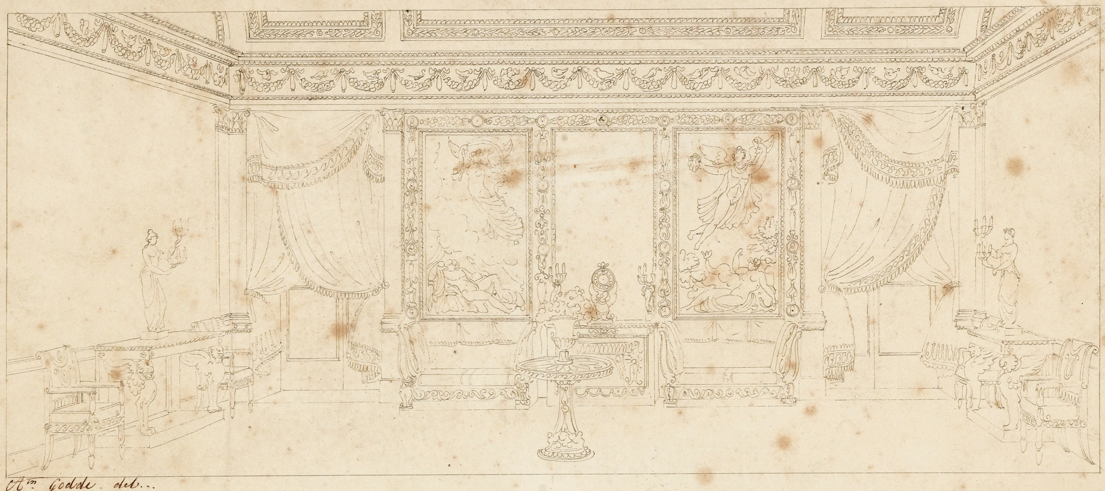 Trois projets d'architecture d'intérieur: Salle de billard, Petit salon, Salle des officiers