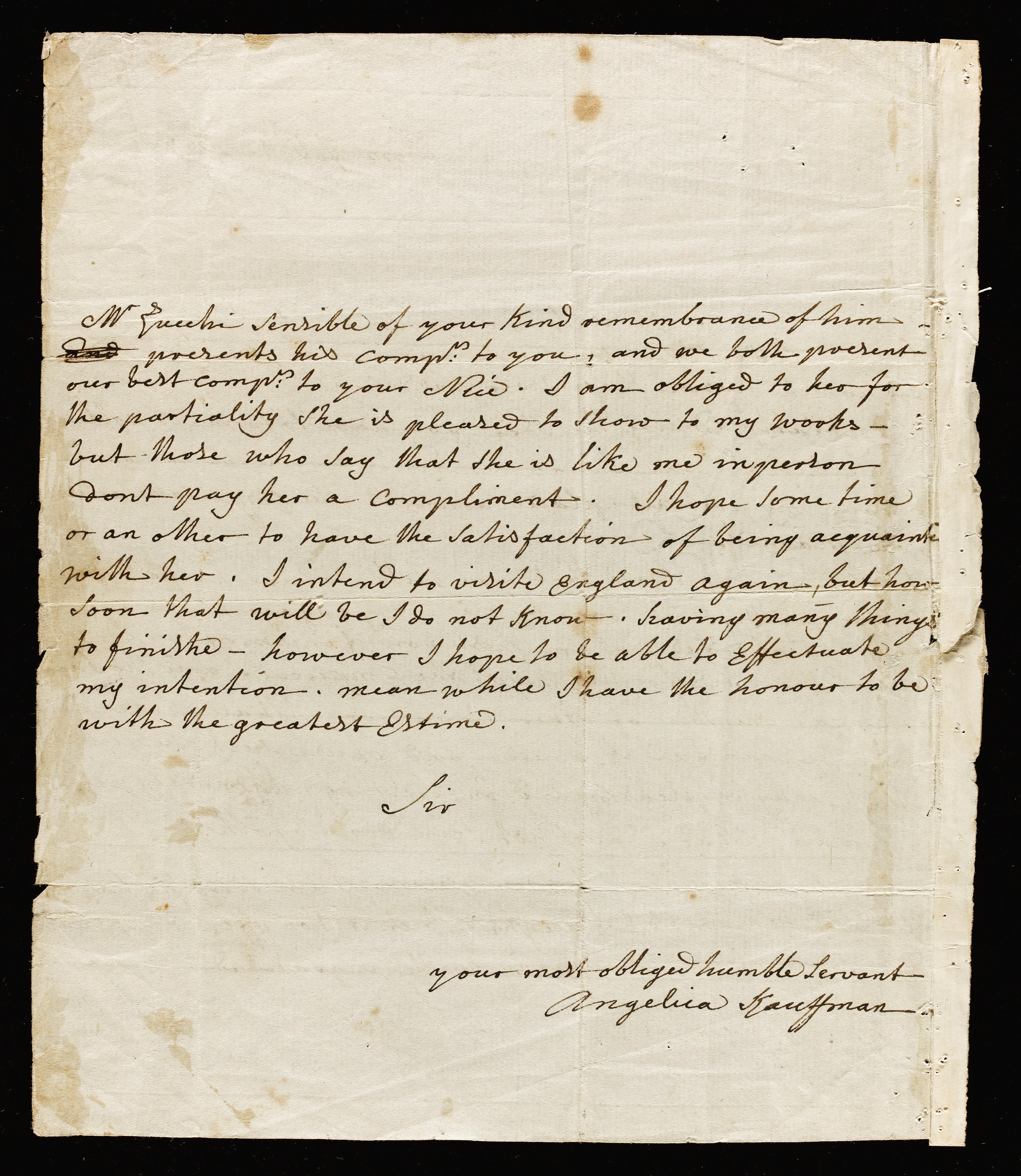 Autograph letter signed, to [John Boydell]