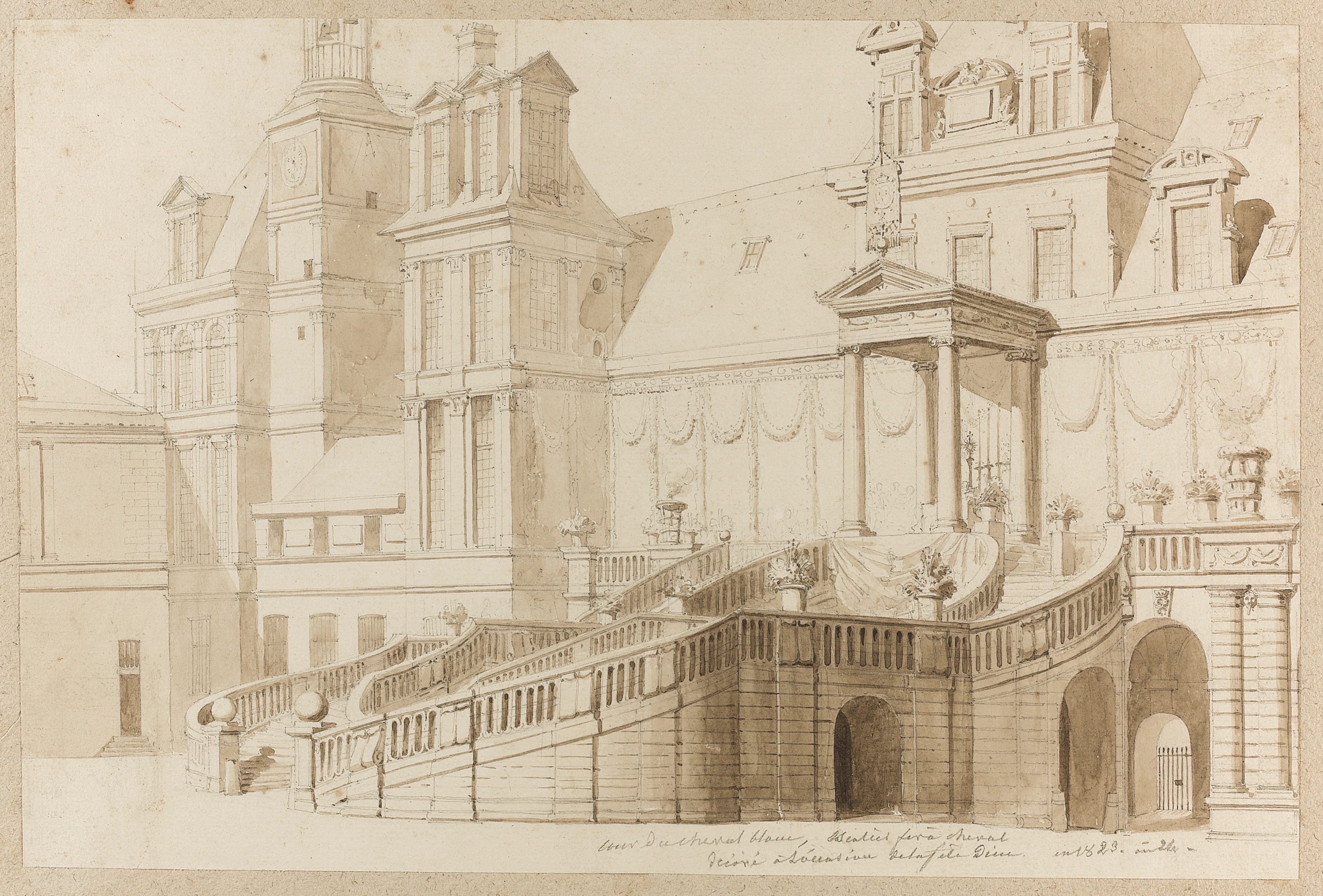 Two large albums of sketches, drawings and prints. [Nineteenth century]