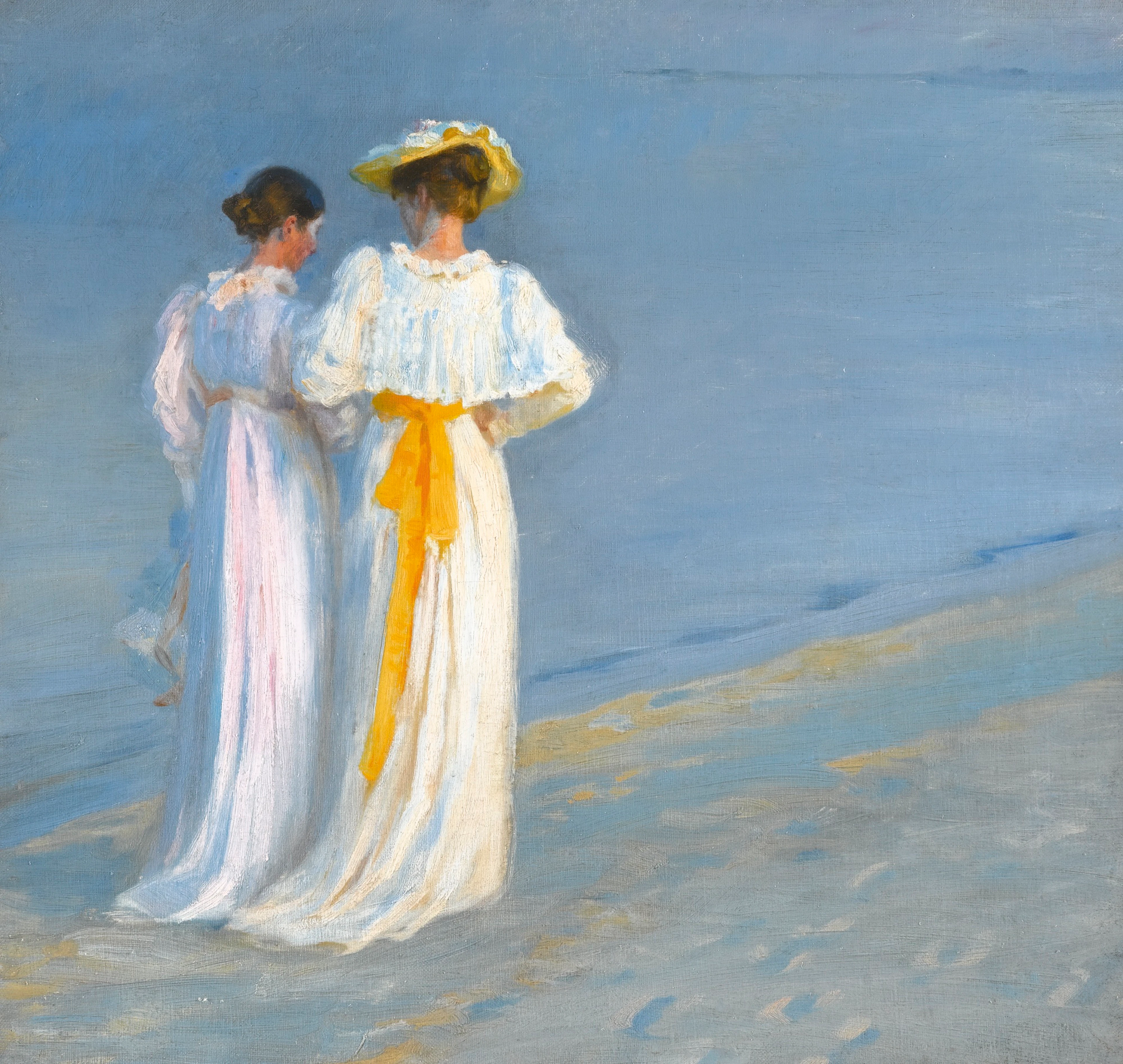 Anna Ancher and Marie Krøyer on the Beach at Skagen