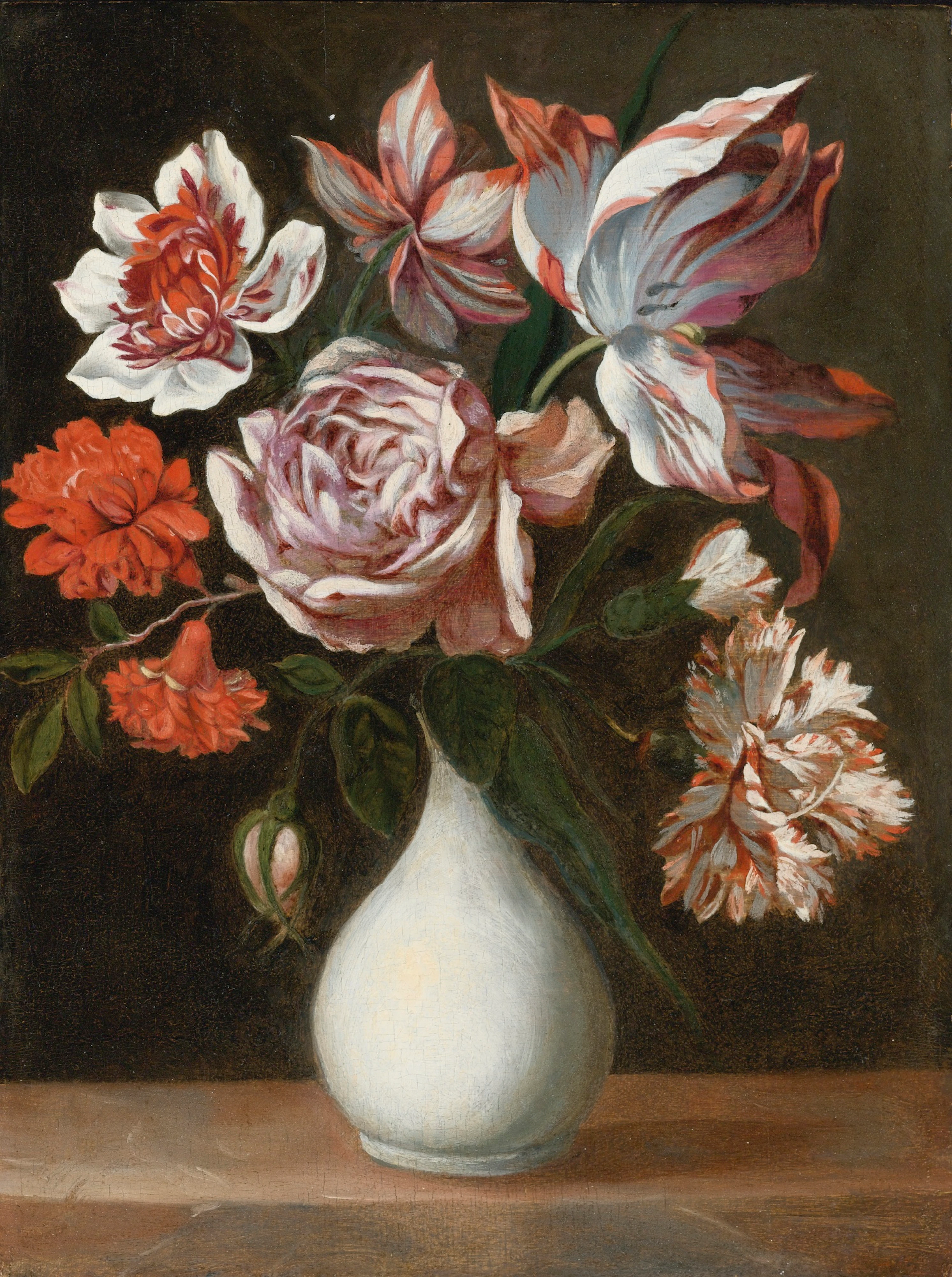 Still Life of Tulips, Carnations and Other Flowers in a Vase