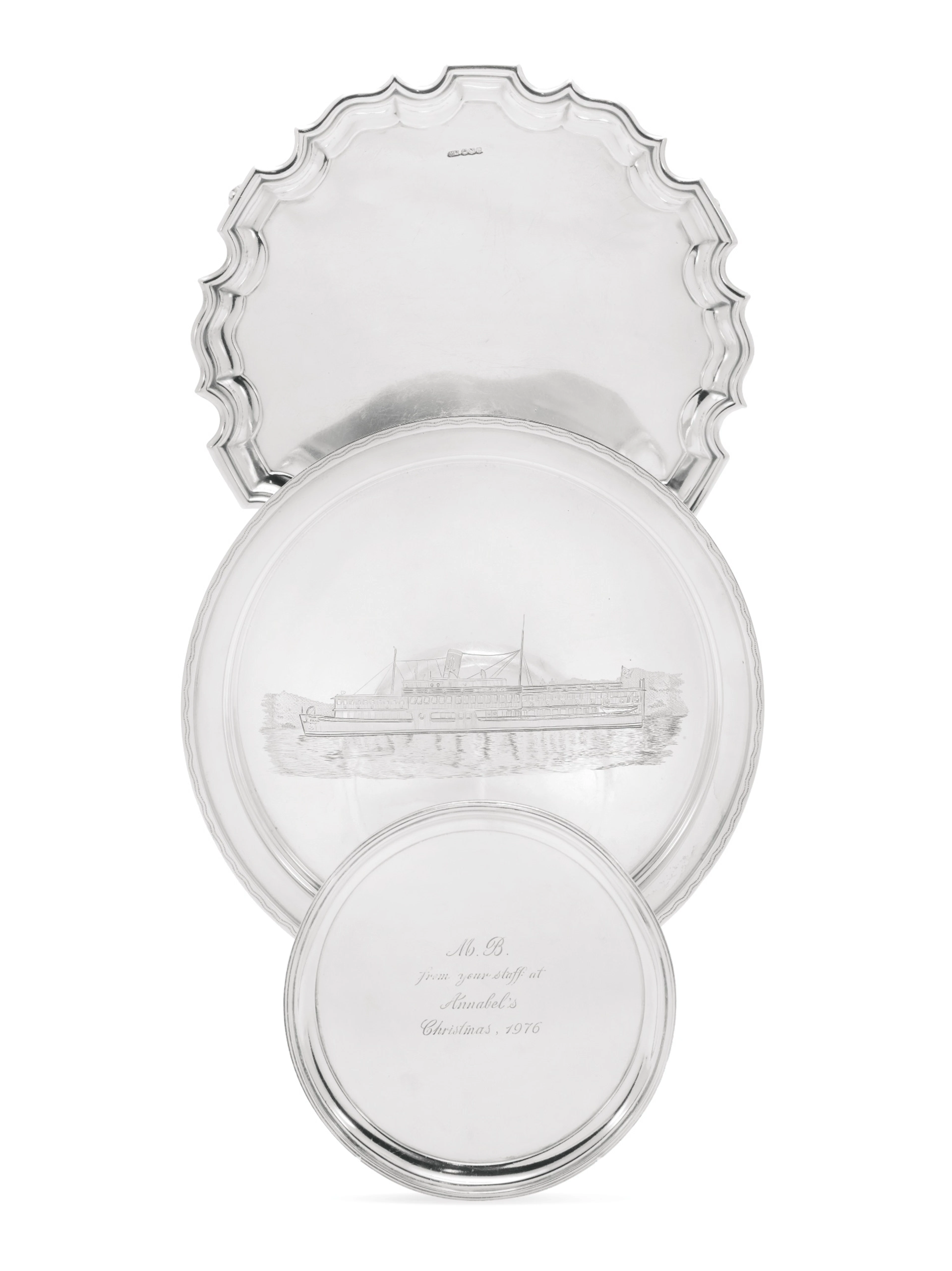 Two silver salvers