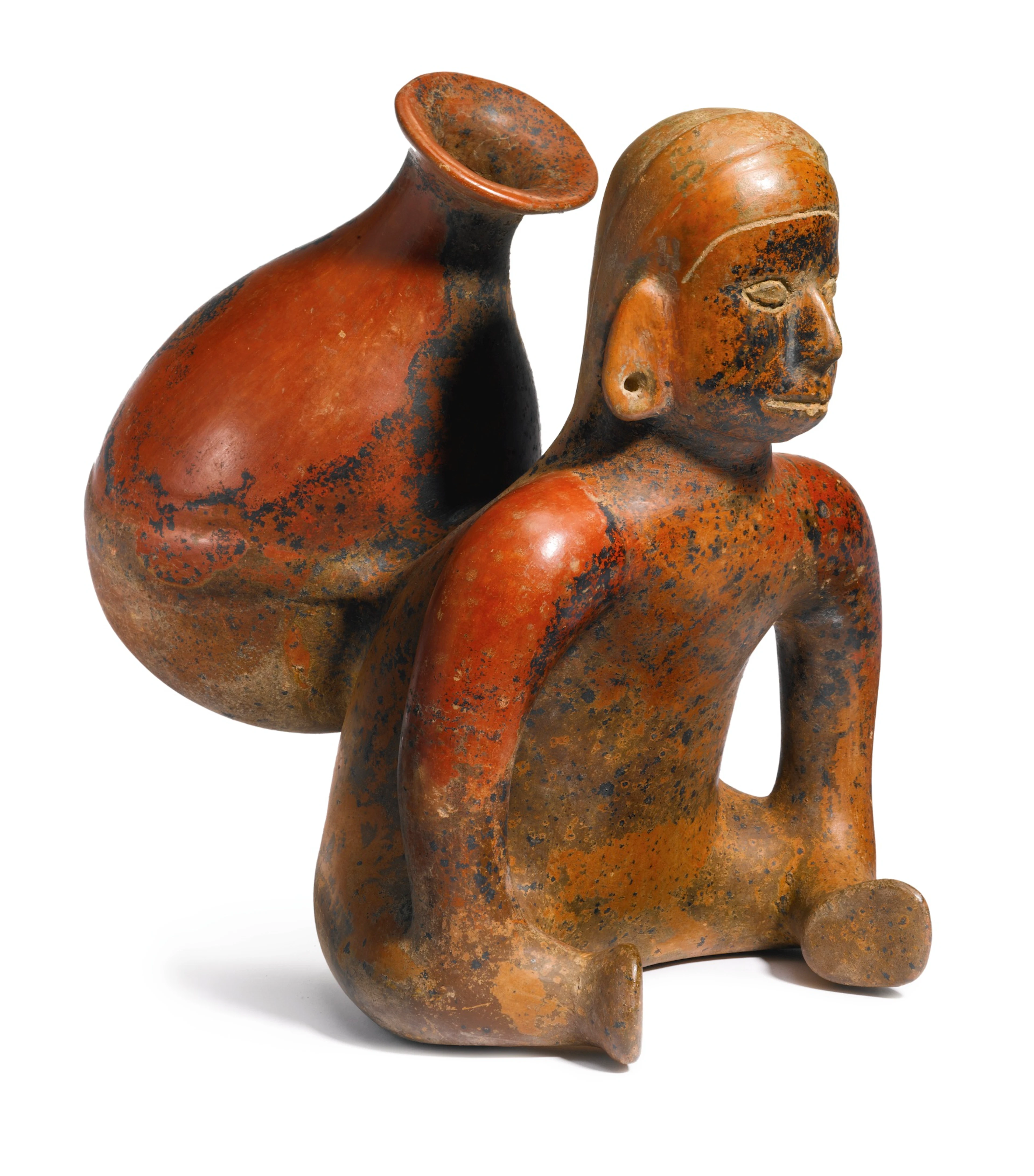 Colima seated figure with bowl protoclassic, ca. 100 b.c.-a.d. 250