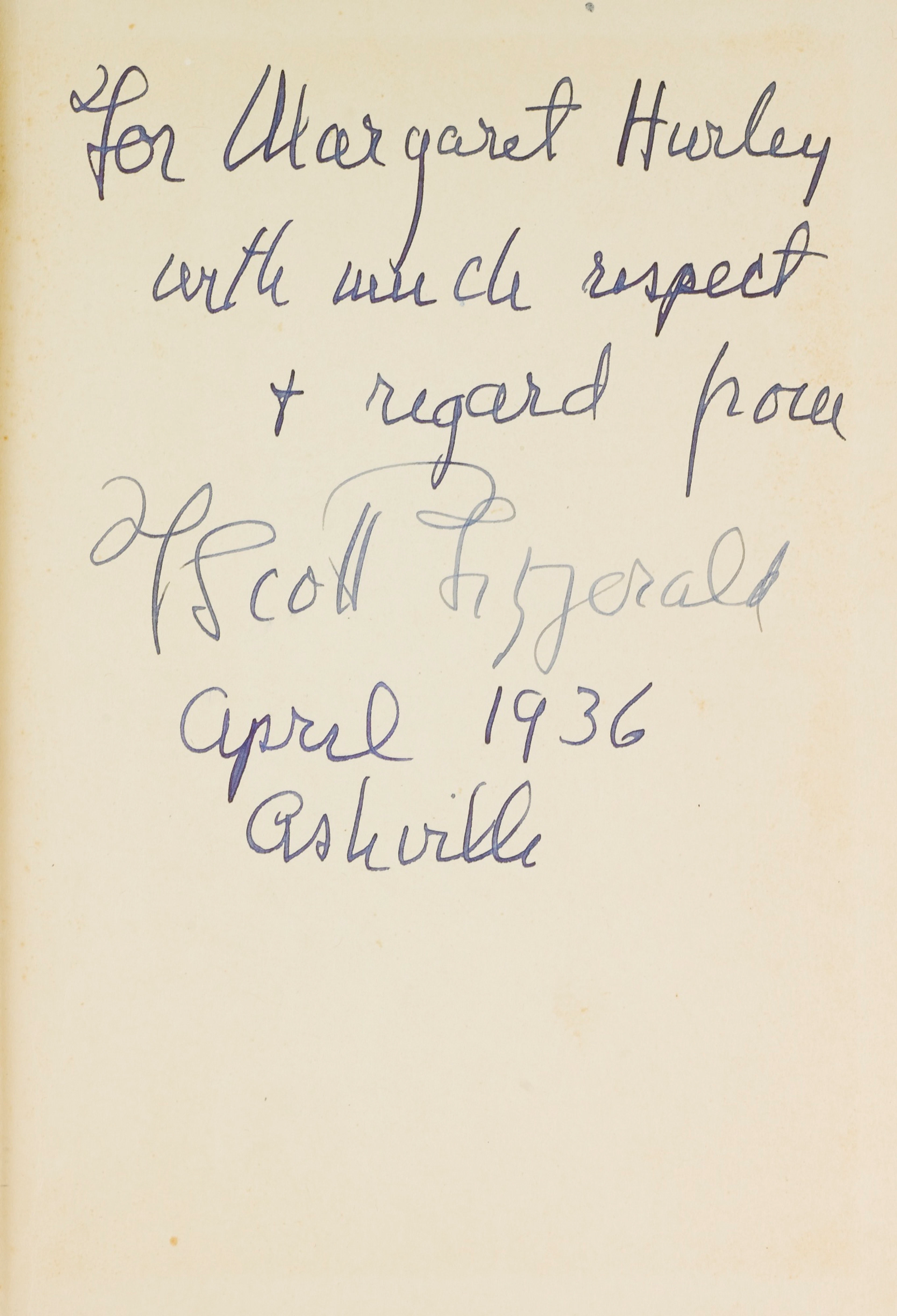 Tender is the night and taps at reveille inscribed