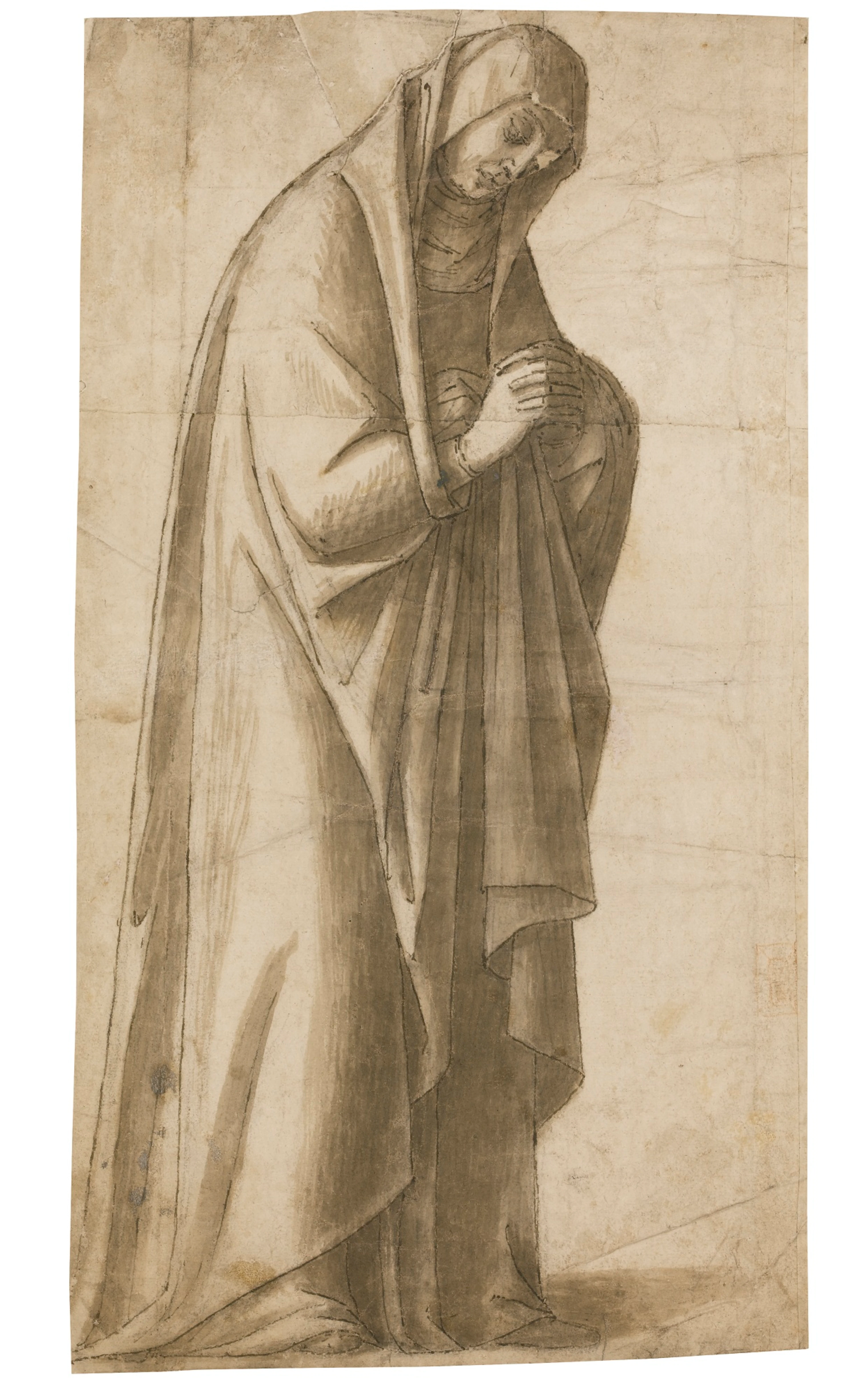 Study for a Madonna, her hands clasped in prayer