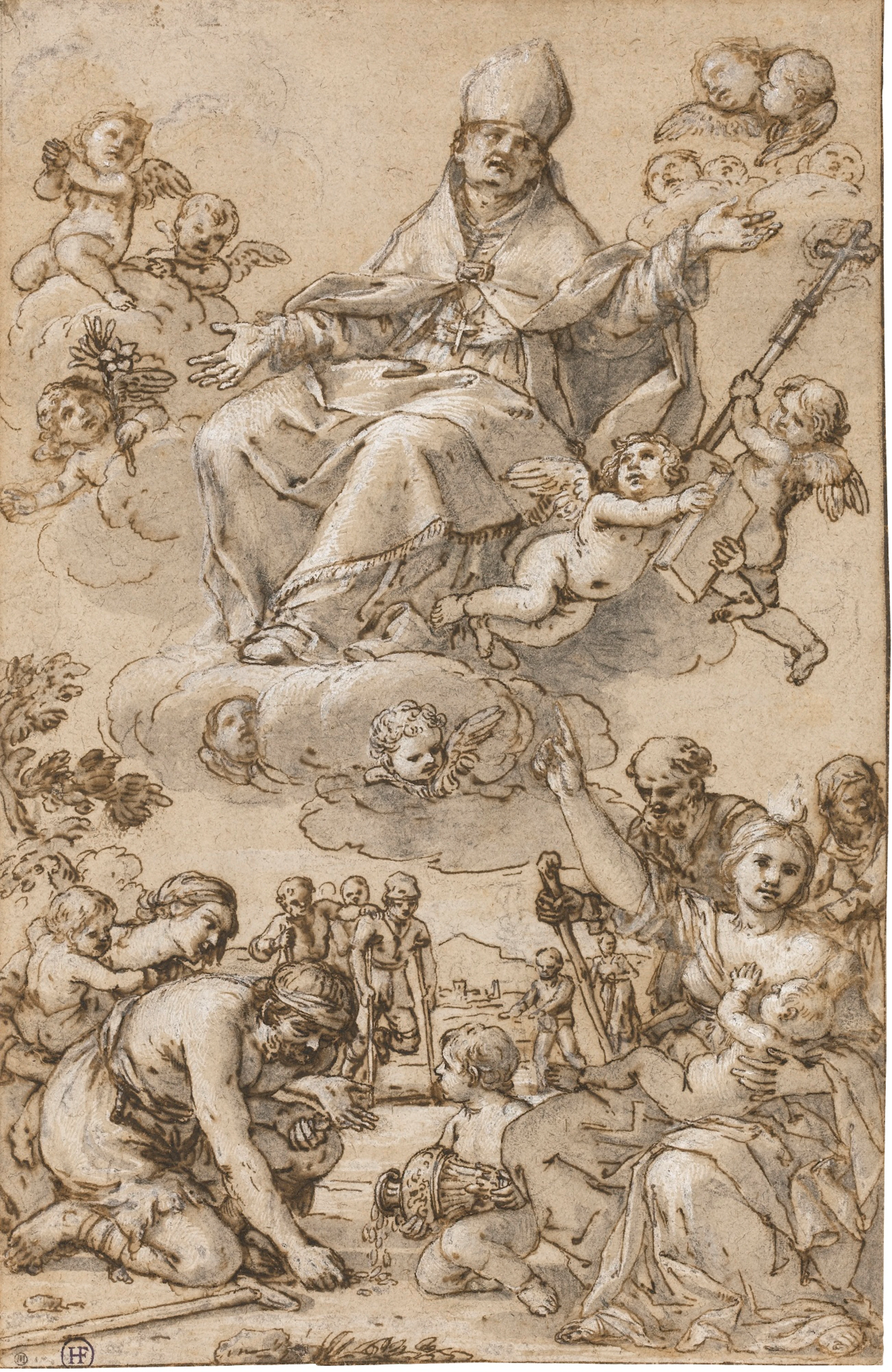 Study for an Altarpiece with Saint Thomas of Villanova in glory, the