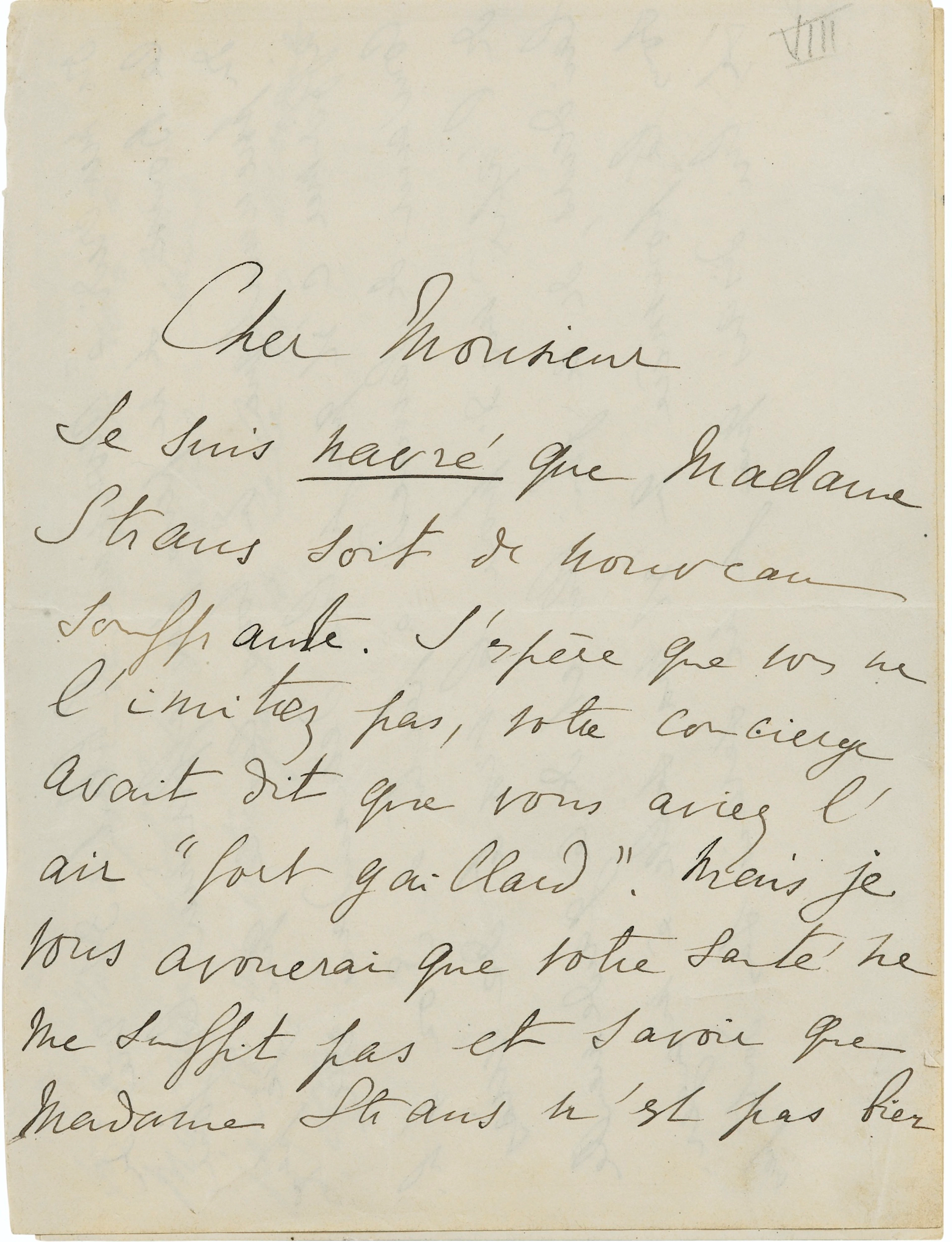 Lettre autographe signée à Emile Straus. [19 novembre 1918]. 7 p.