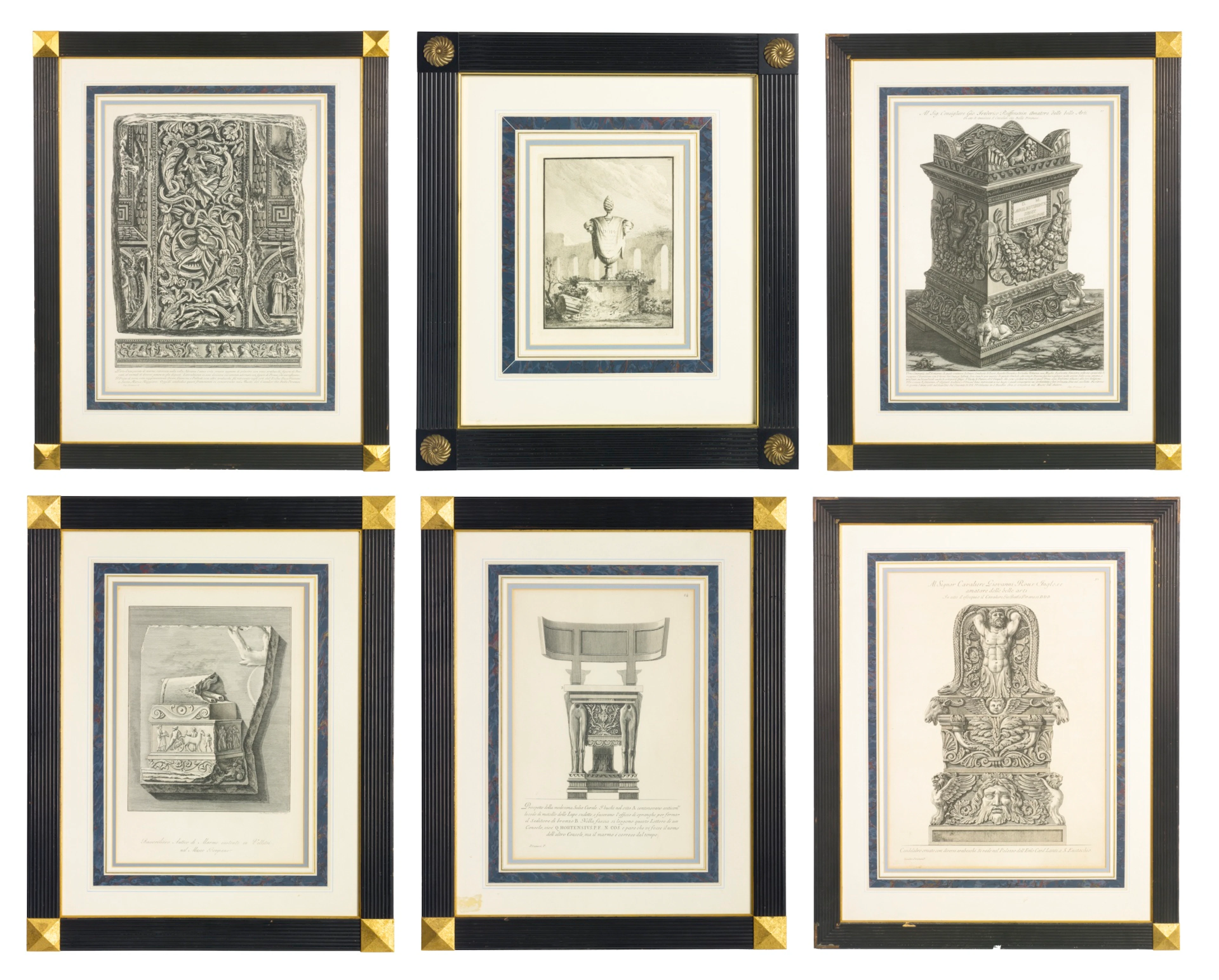 A group of eight italian etchings second half 18th century