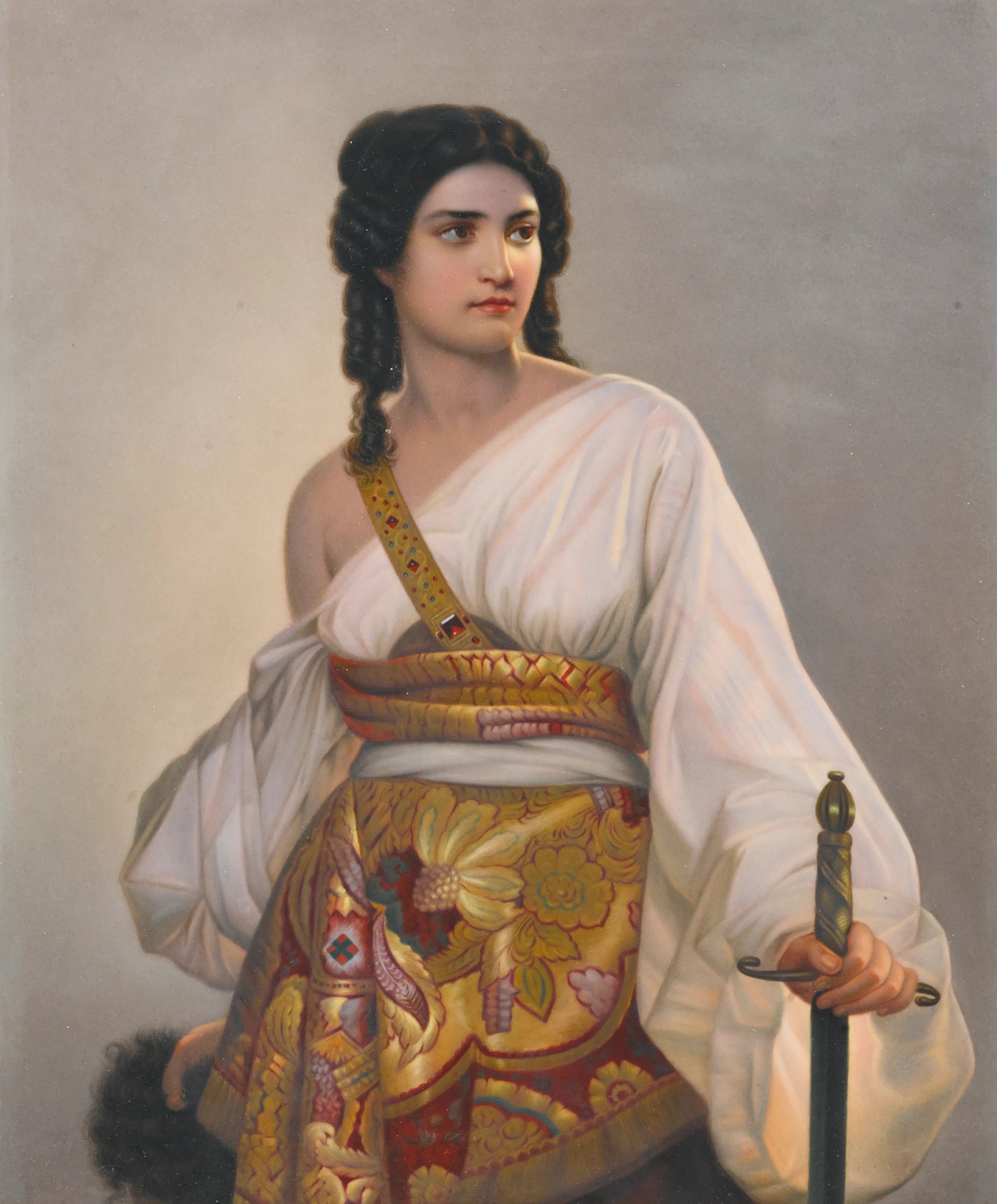 A kpm porcelain rectangular plaque of 'judith' late 19th century