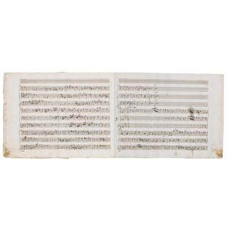 Fine autograph manuscript of Mozart’s transcription of the “Stabat