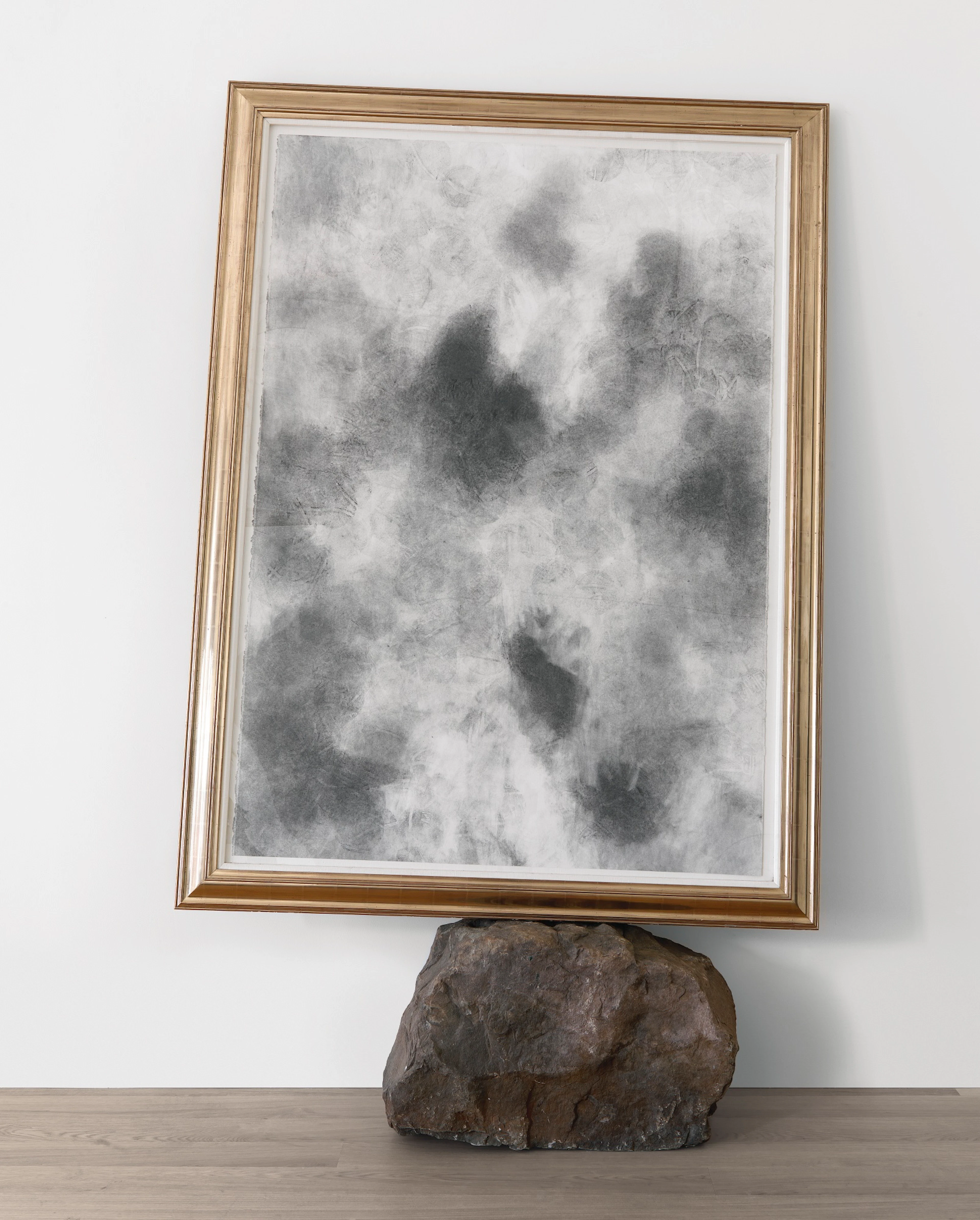 Untitled (basketball drawing + stone)